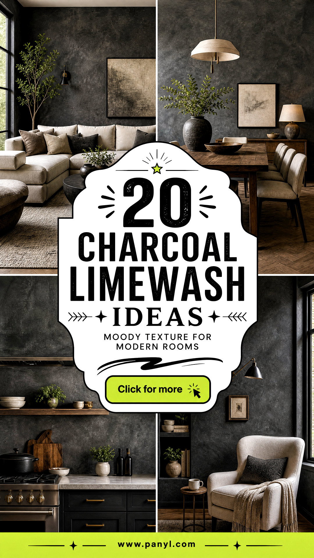 20 Charcoal Limewash Ideas Moody Texture for Modern Rooms - 20 Charcoal Limewash Ideas: Moody Texture for Modern Rooms