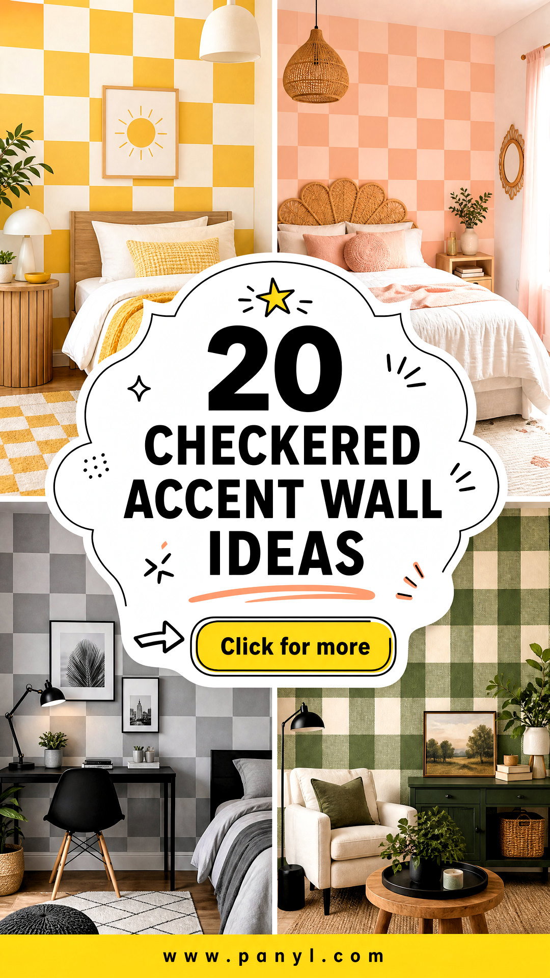 20 Checkered Accent Wall Ideas for Playful Modern Rooms - 20 Checkered Accent Wall Ideas for Playful Modern Rooms