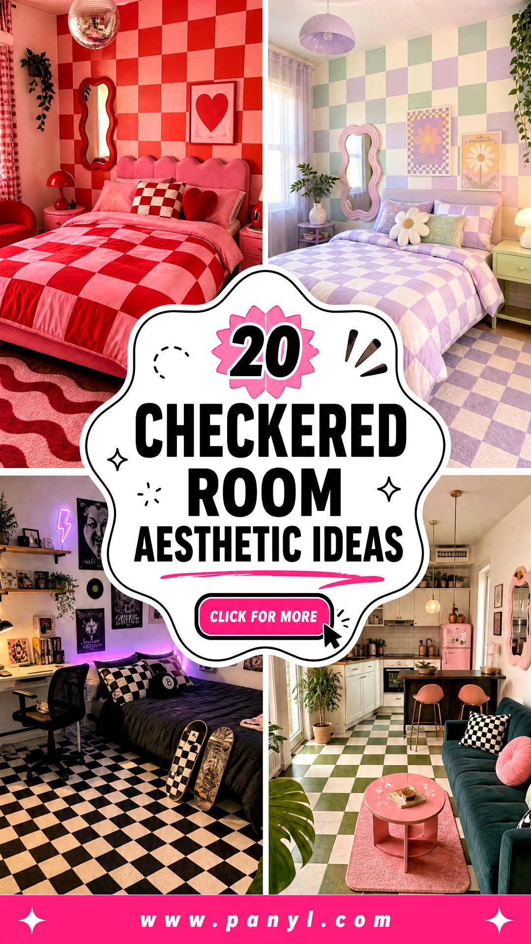 20 Checkered Room Aesthetic Ideas for a Playful Retro Look - 20 Checkered Room Aesthetic Ideas for a Playful Retro Look