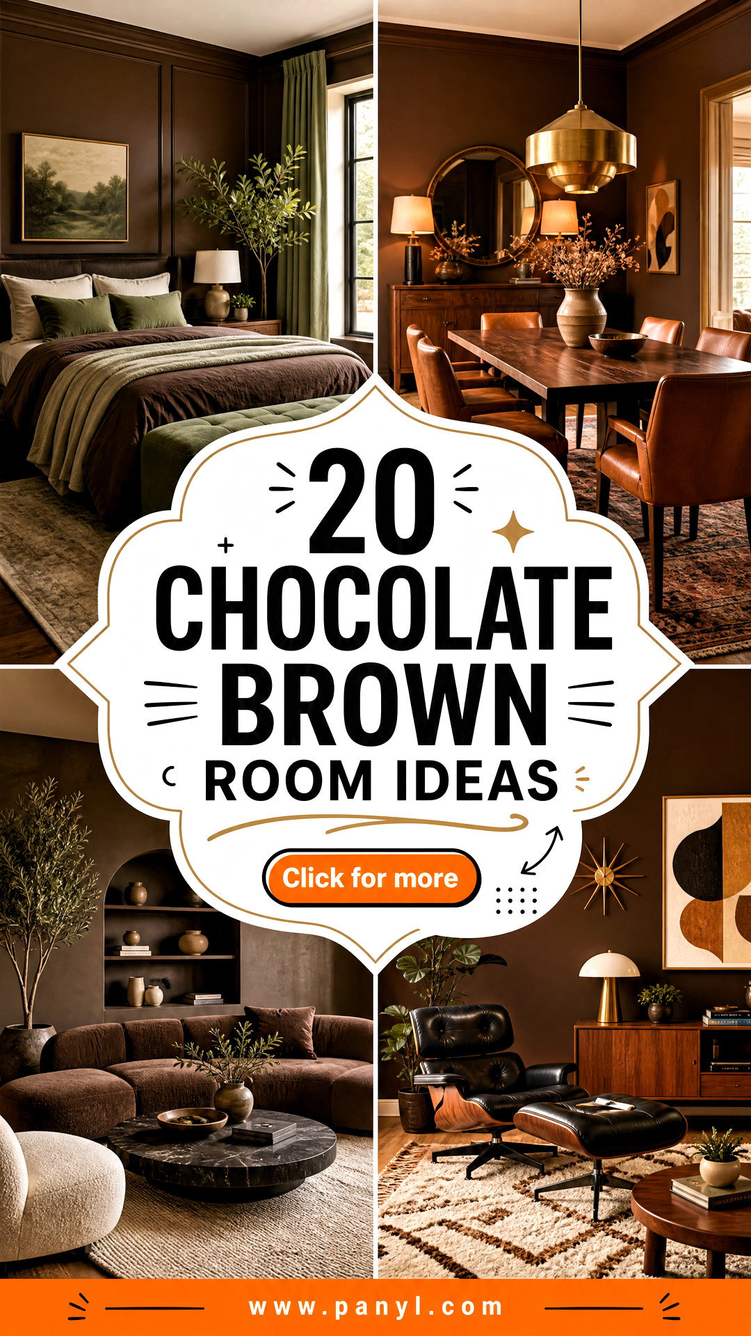 20 Chocolate Brown Room Ideas for a Warm Sophisticated Home - 20 Chocolate Brown Room Ideas for a Warm, Sophisticated Home