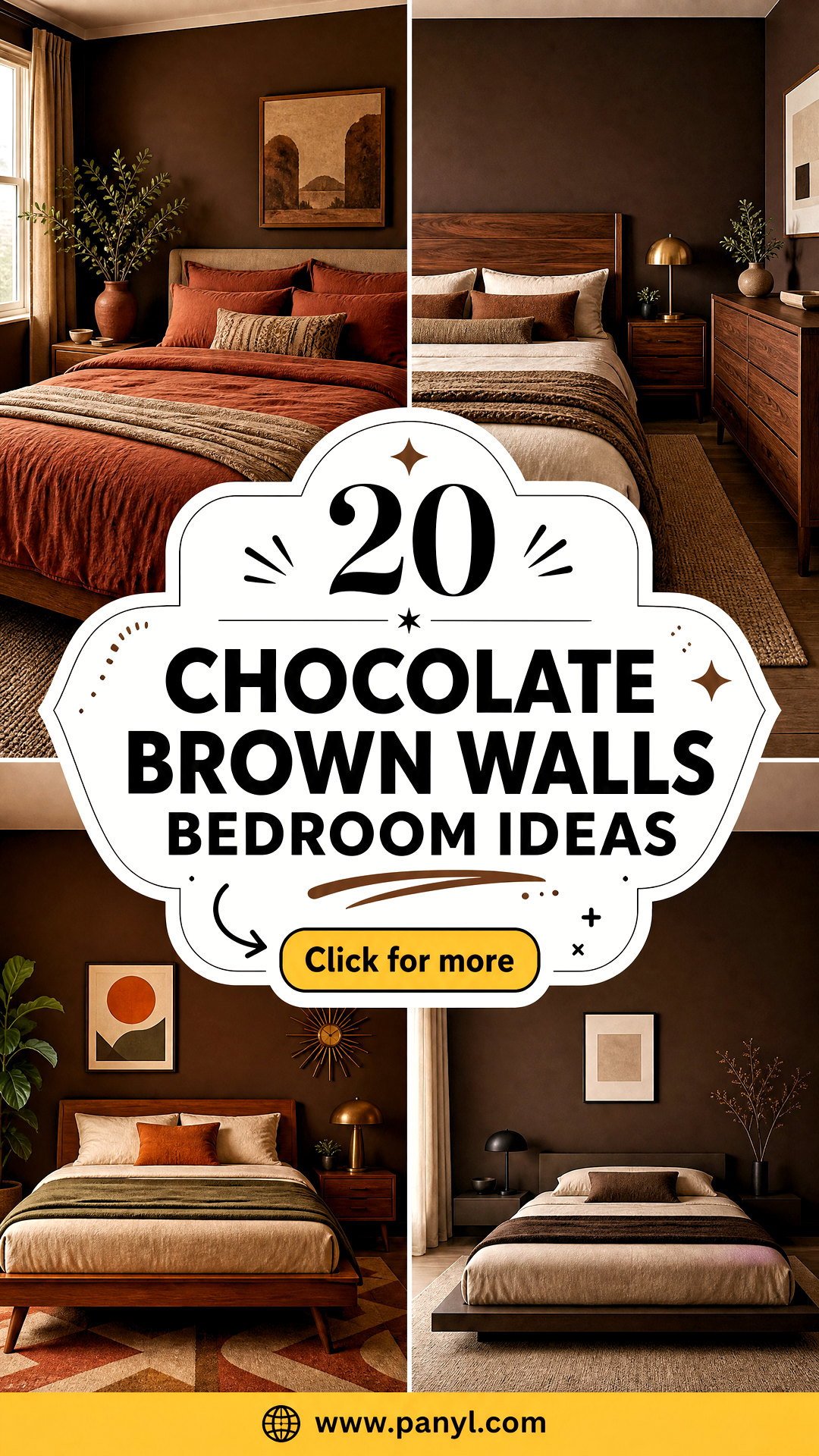 20 Chocolate Brown Walls Bedroom Ideas for a Cozy Retreat - 20 Chocolate Brown Walls Bedroom Ideas for a Cozy Retreat