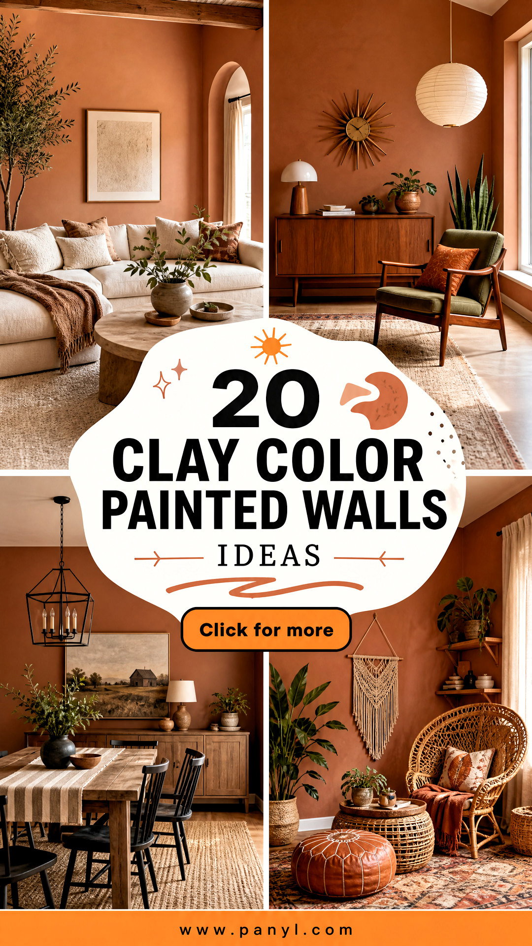 20 Clay Color Painted Walls Ideas for Warm Earthy Rooms - 20 Clay Color Painted Walls Ideas for Warm, Earthy Rooms