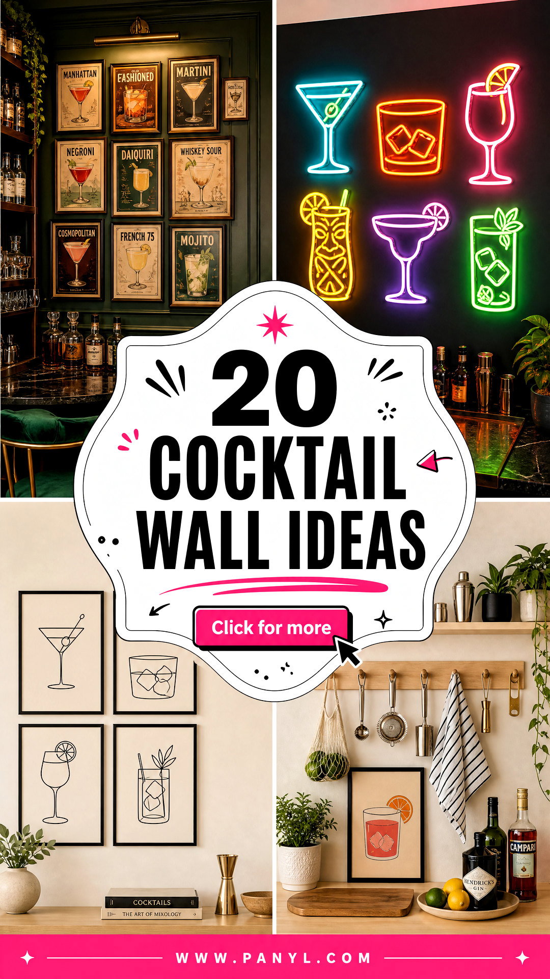 20 Cocktail Wall Ideas for an Easy Stylish Home Bar Upgrade - 20 Cocktail Wall Ideas for an Easy, Stylish Home Bar Upgrade