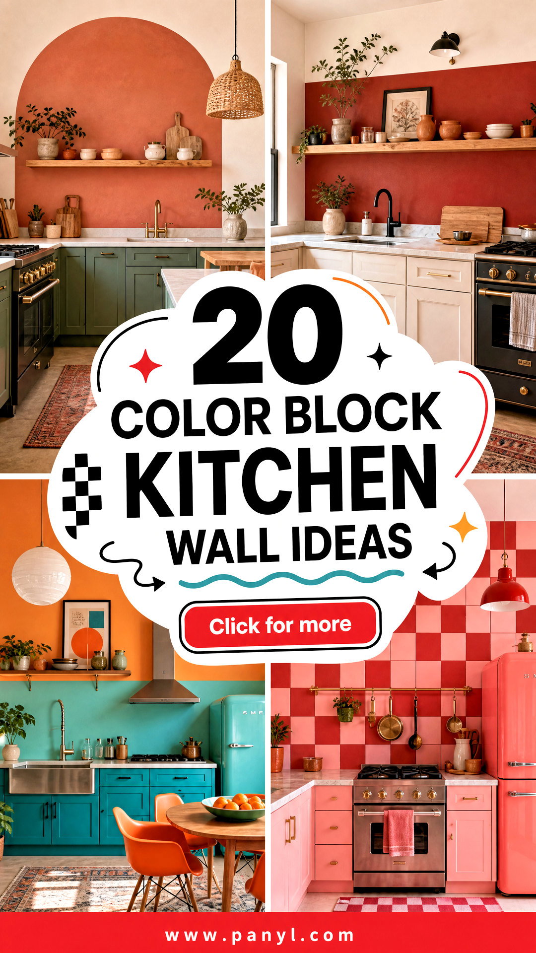 20 Color Block Kitchen Wall Ideas for a Bright Bold Refresh - 20 Color Block Kitchen Wall Ideas for a Bright, Bold Refresh