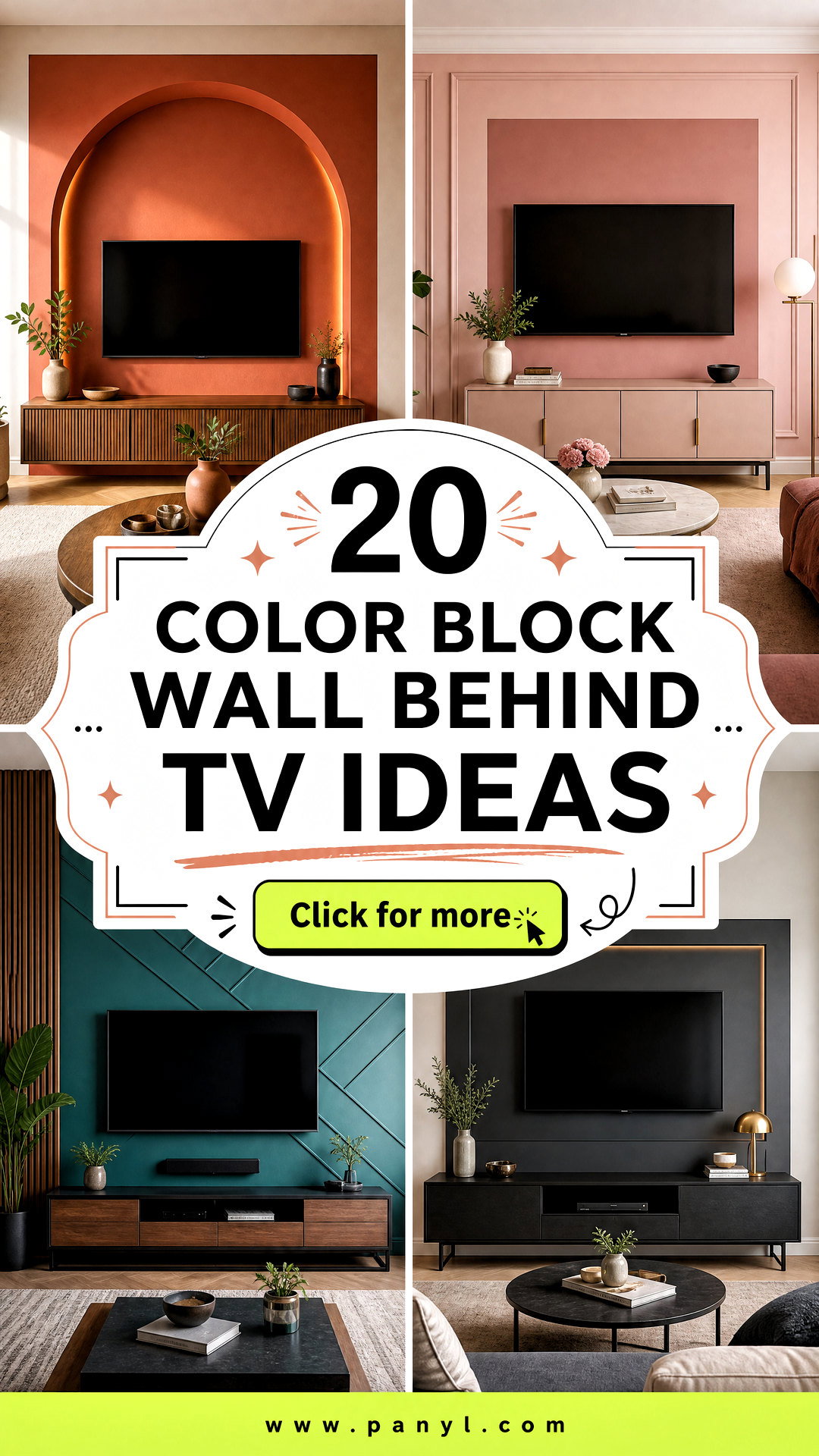 20 Color Block Wall Behind TV Ideas for a Stylish Setup - 20 Color Block Wall Behind TV Ideas for a Stylish Setup