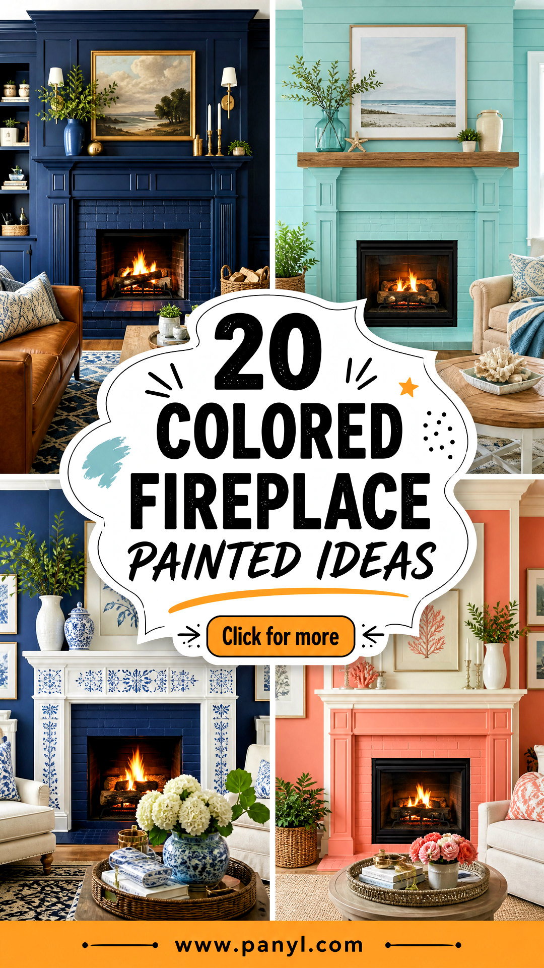 20 Colored Fireplace Painted Ideas for a Bold Cozy Update - 20 Colored Fireplace Painted Ideas for a Bold, Cozy Update