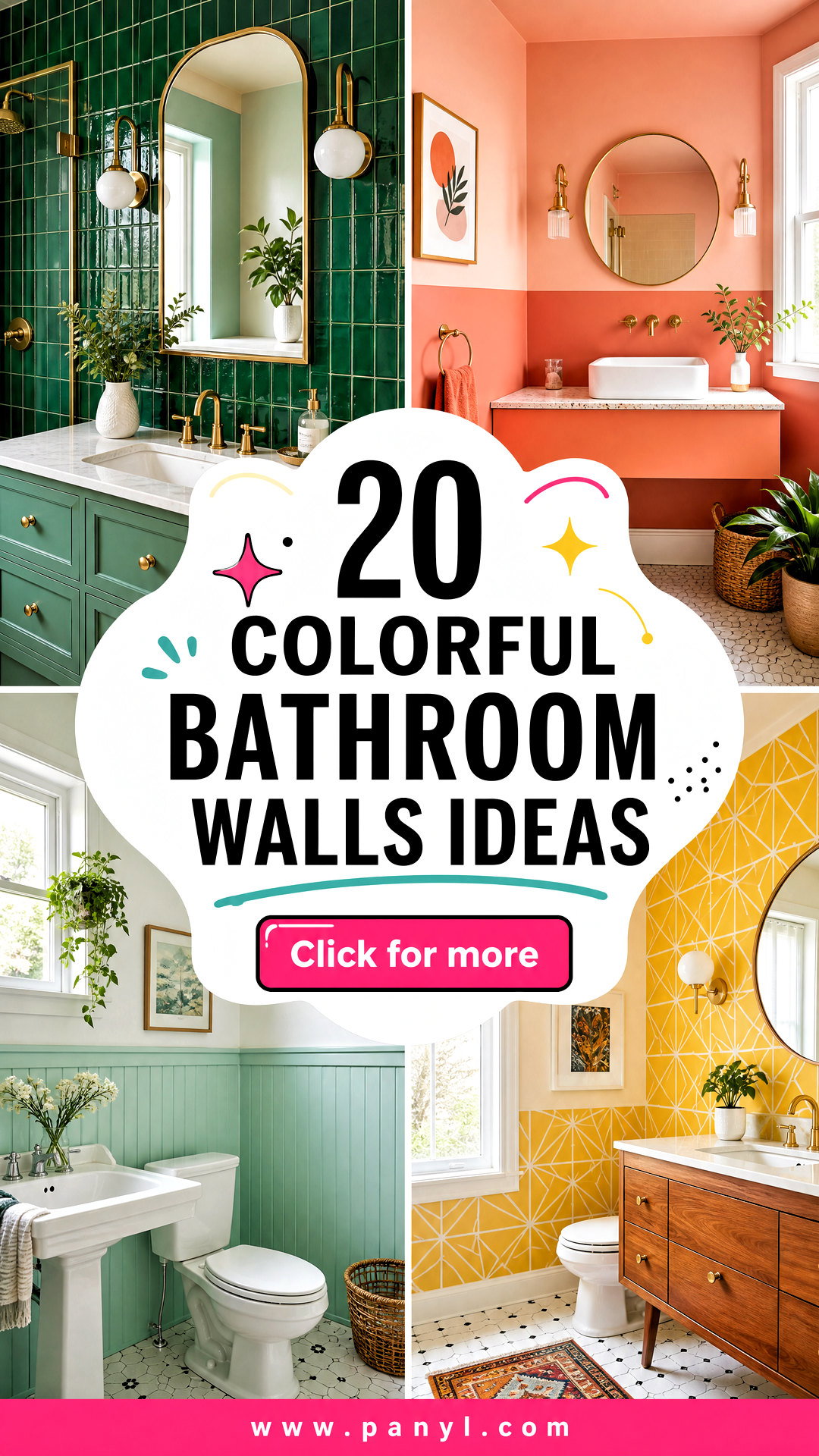 20 Colorful Bathroom Walls Ideas for a Cheerful Makeover - 20 Colorful Bathroom Walls Ideas for a Cheerful Makeover