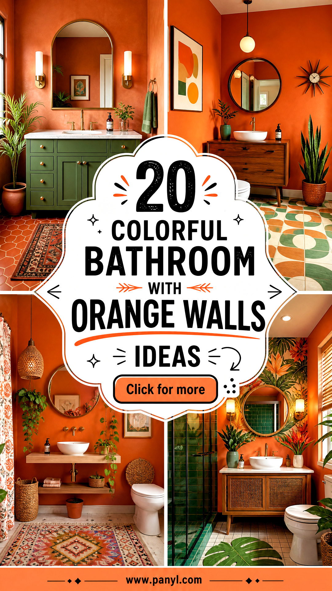 20 Colorful Bathroom With Orange Walls Ideas to Try Now - 20 Colorful Bathroom With Orange Walls Ideas to Try Now