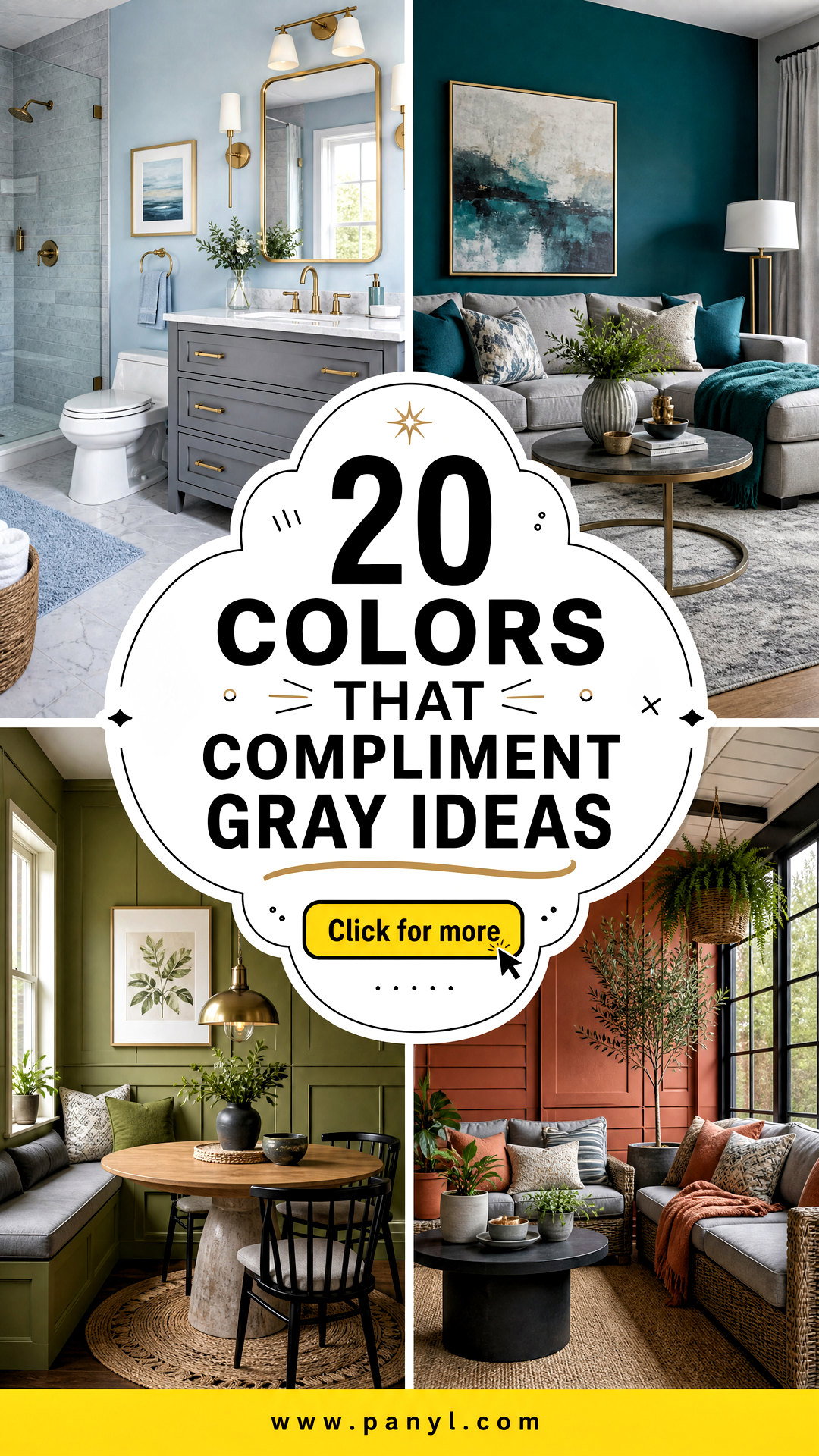 20 Colors That Compliment Gray Ideas for Polished Rooms - 20 Colors That Compliment Gray Ideas for Polished Rooms