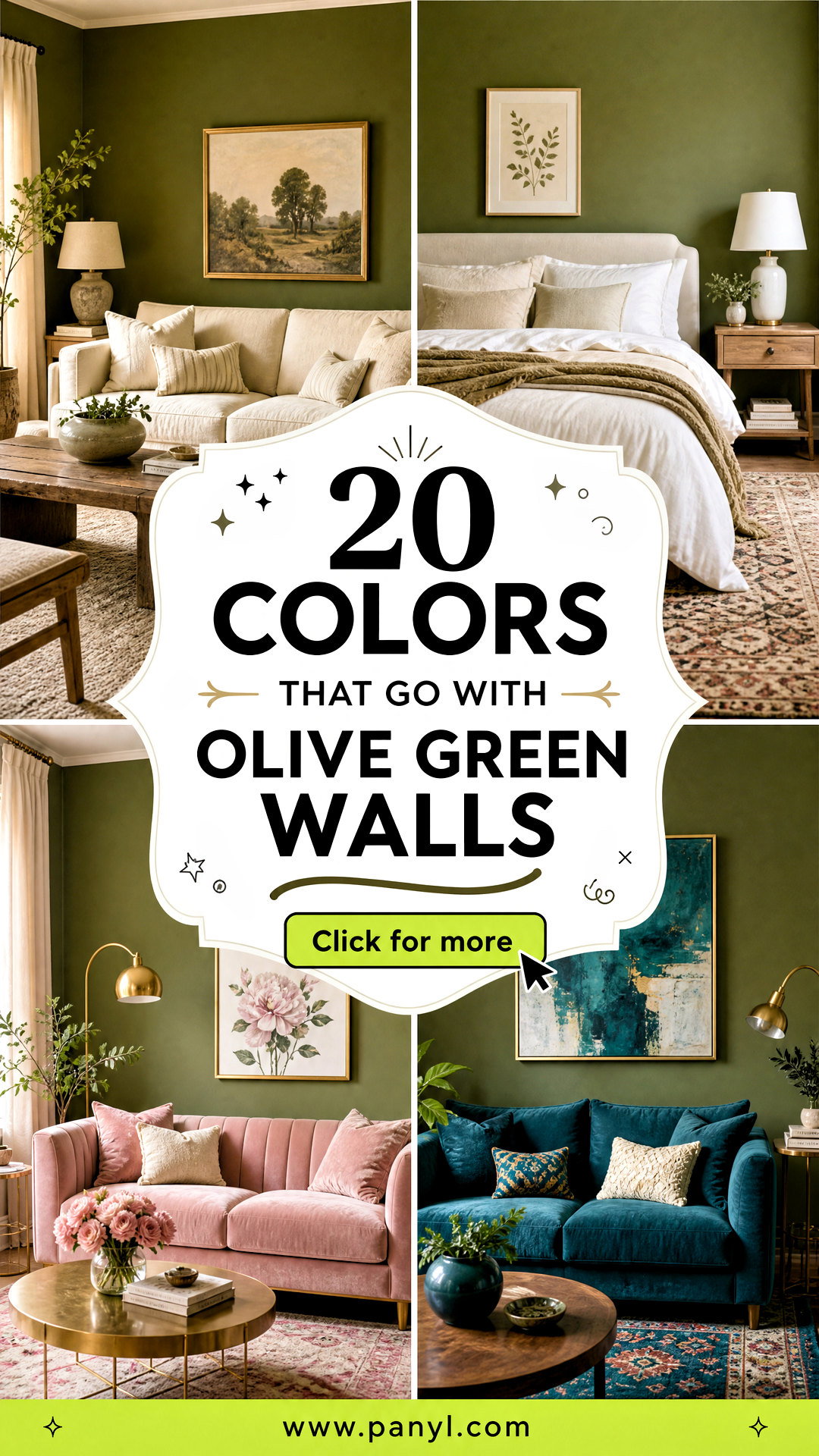 20 Colors That Go With Olive Green Walls for Cozy Rooms - 20 Colors That Go With Olive Green Walls for Cozy Rooms
