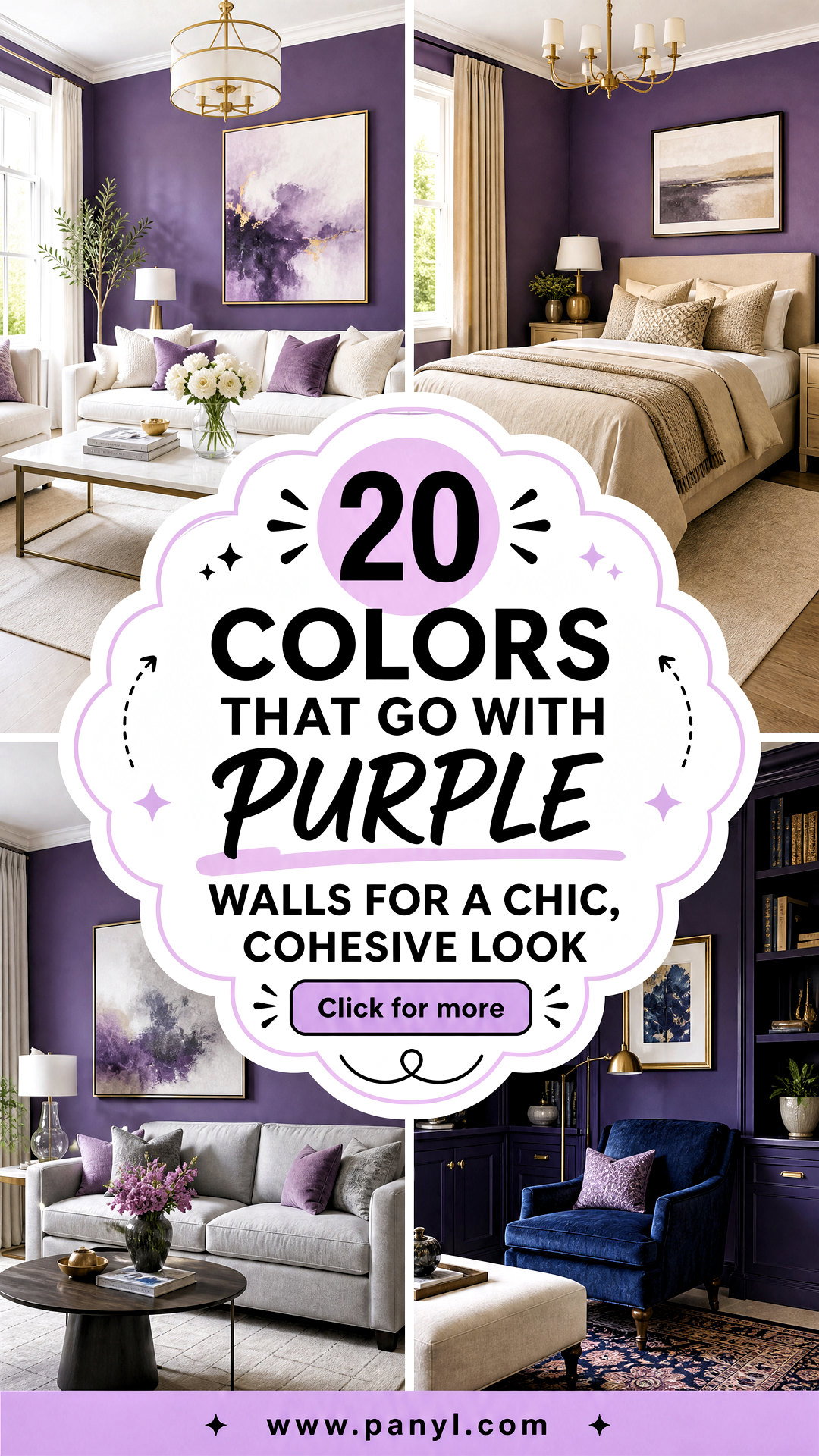 20 Colors That Go With Purple Walls for a Chic Cohesive Look - 20 Colors That Go With Purple Walls for a Chic, Cohesive Look