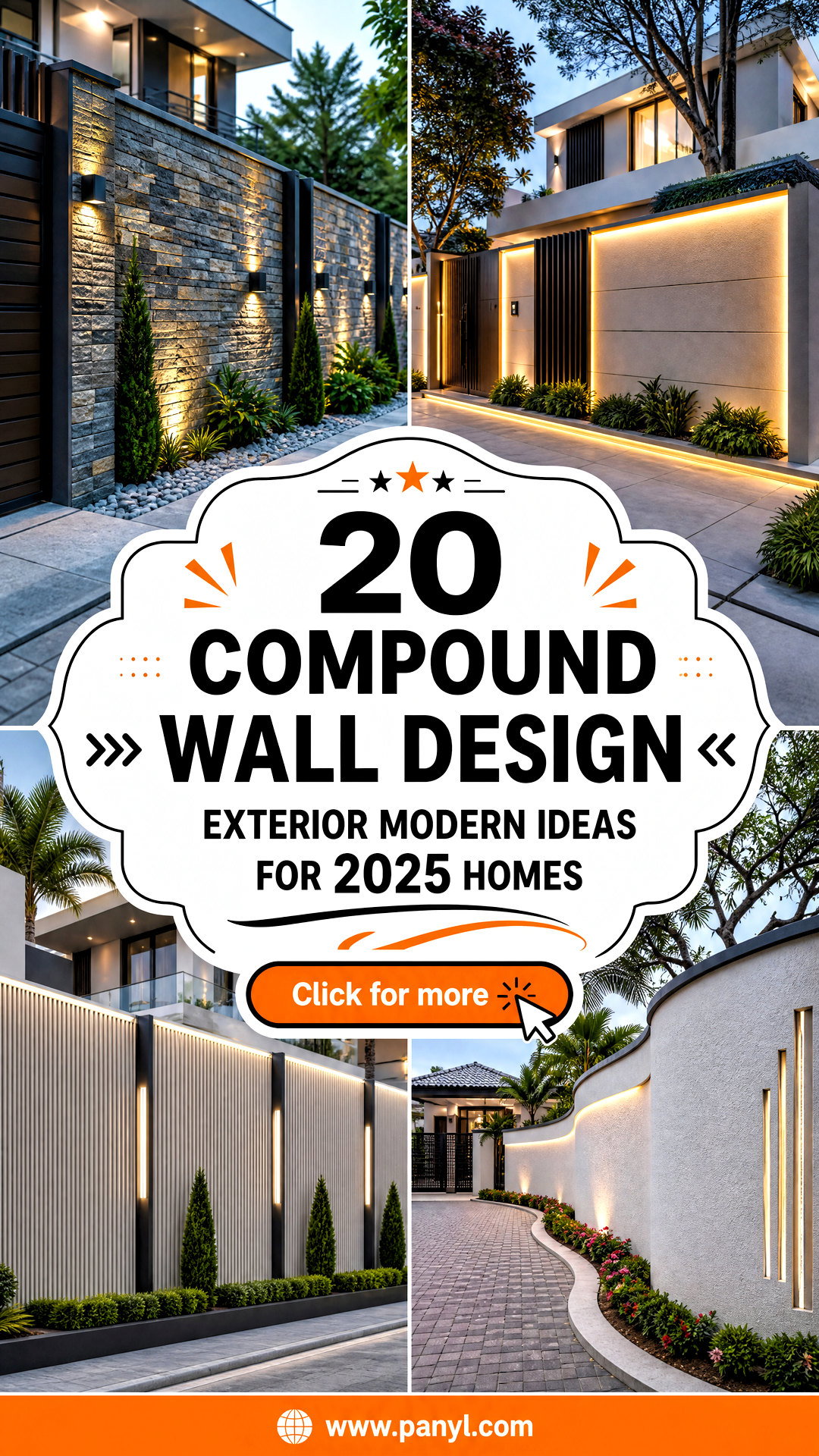 20 Compound Wall Design Exterior Modern Ideas for 2025 Homes - 20 Compound Wall Design Exterior Modern Ideas for 2025 Homes