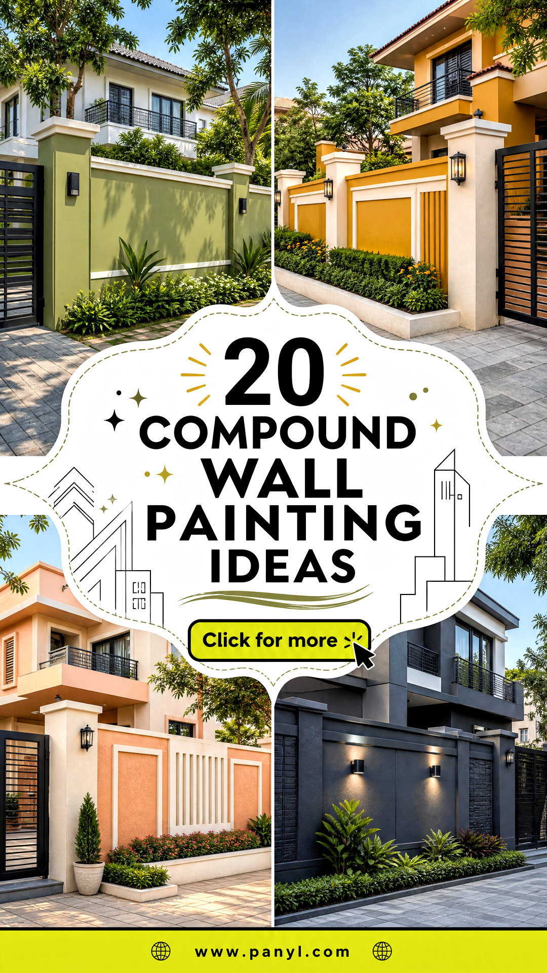 20 Compound Wall Painting Ideas for Stunning Modern Exteriors - 20 Compound Wall Painting Ideas for Stunning Modern Exteriors