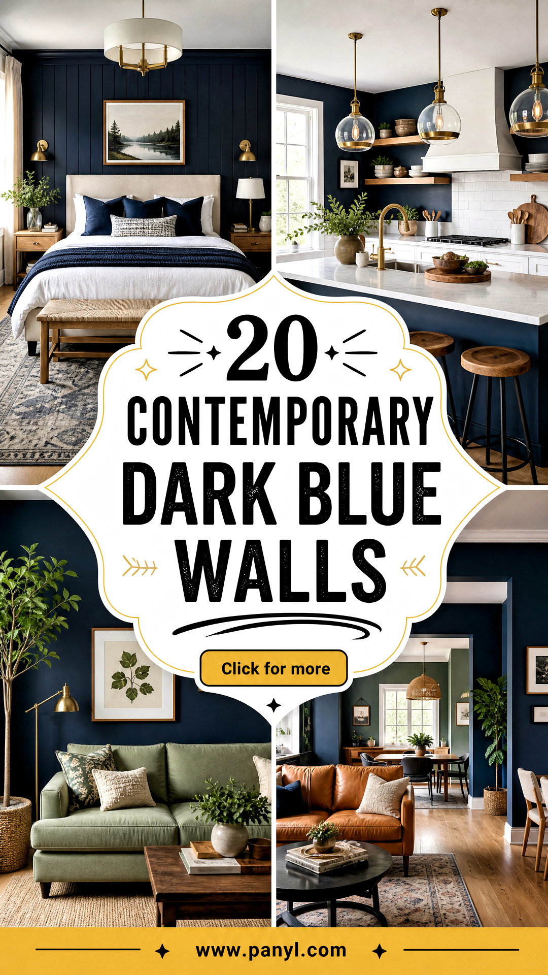 20 Contemporary Dark Blue Walls for Calm Dramatic Rooms - 20 Contemporary Dark Blue Walls for Calm, Dramatic Rooms