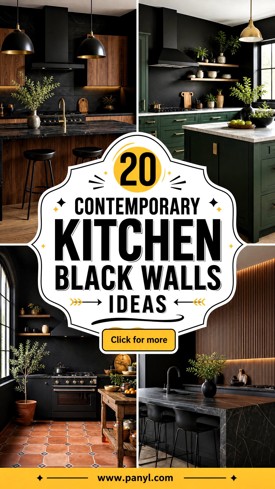 20 Contemporary Kitchen Black Walls for a Bold Chic Look - 20 Contemporary Kitchen Black Walls for a Bold, Chic Look