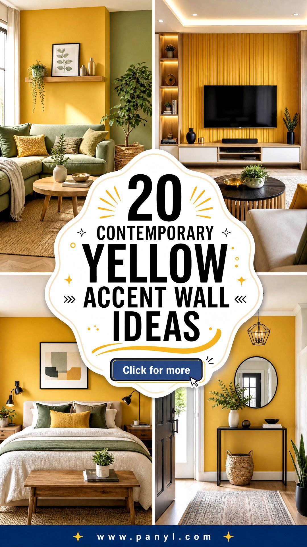 20 Contemporary Yellow Accent Wall Ideas to Brighten Rooms - 20 Contemporary Yellow Accent Wall Ideas to Brighten Rooms