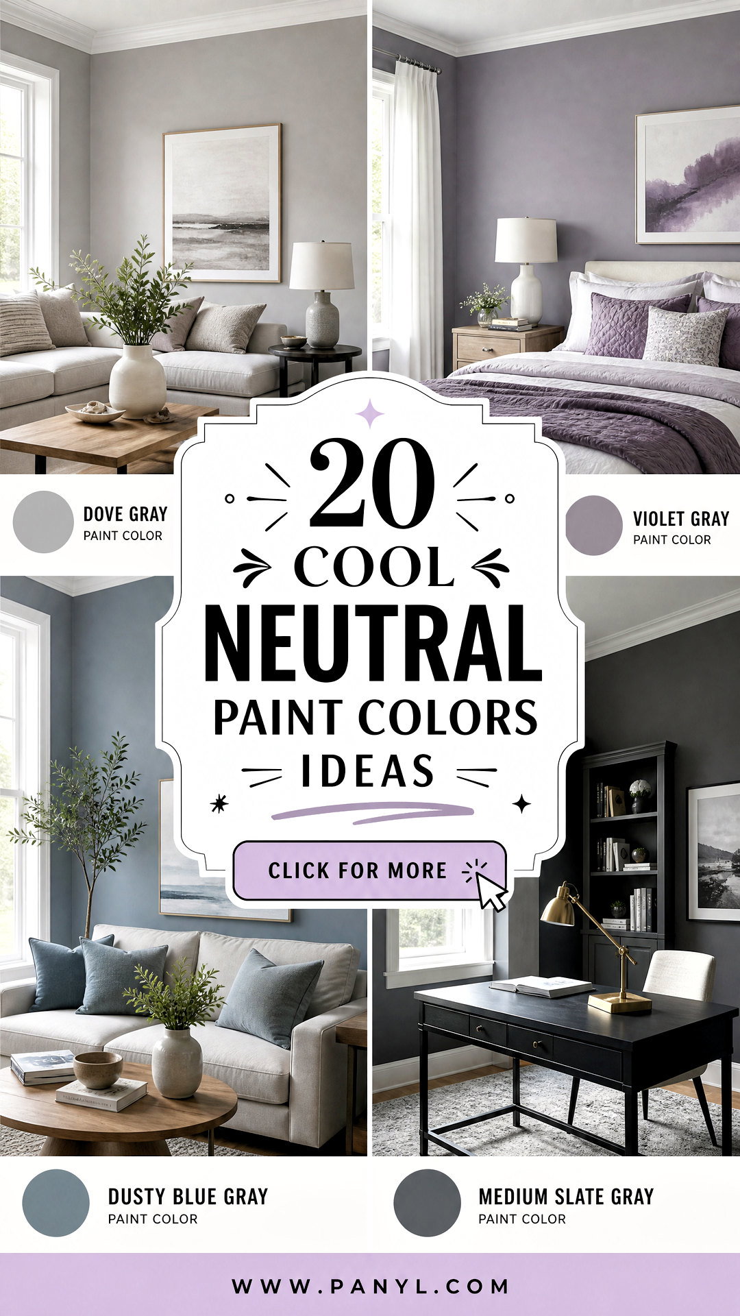 20 Cool Neutral Paint Colors for a Calm Sophisticated Home - 20 Cool Neutral Paint Colors for a Calm, Sophisticated Home