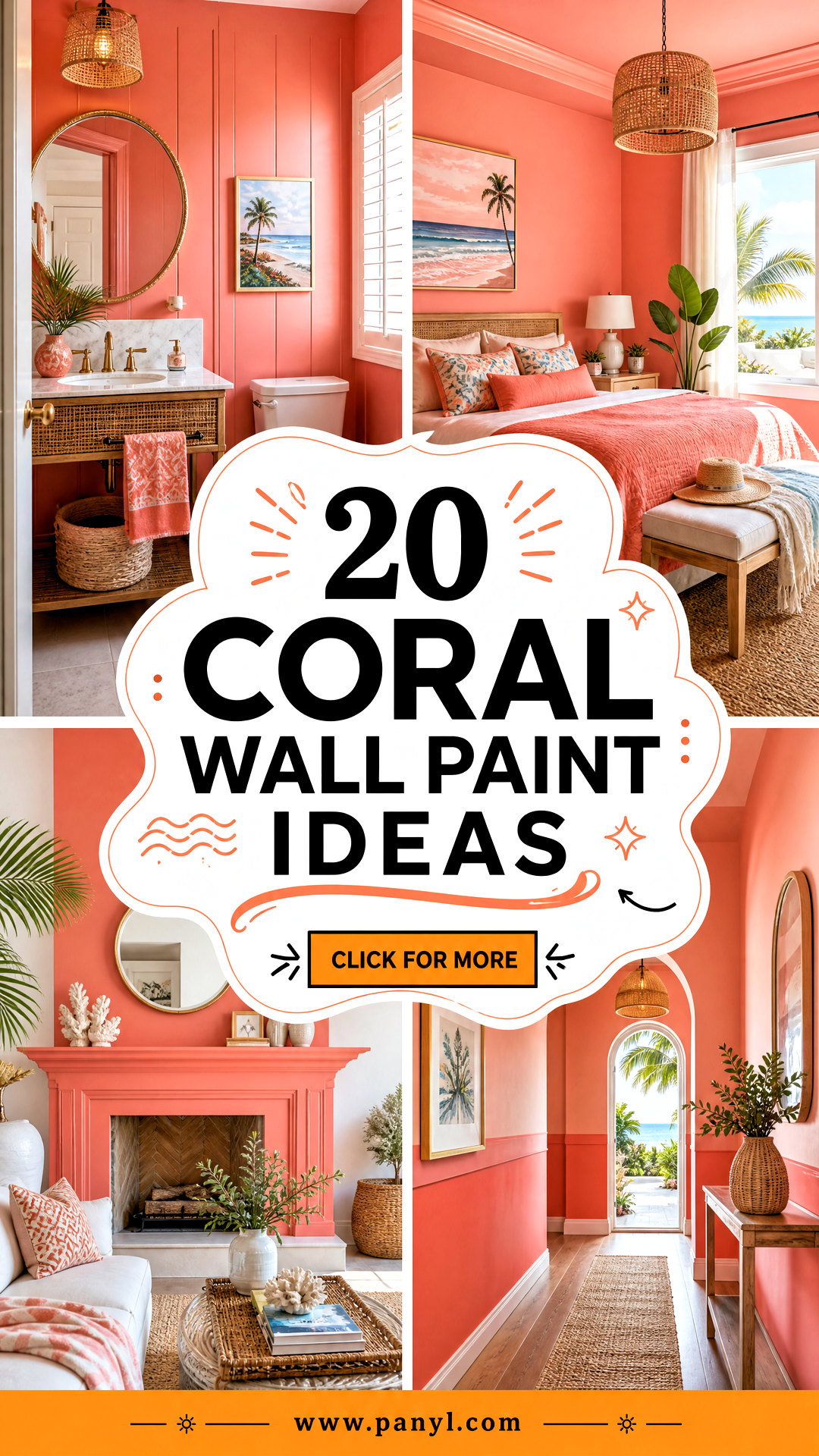 20 Coral Wall Paint Ideas for a Fresh Coastal Home Look - 20 Coral Wall Paint Ideas for a Fresh, Coastal Home Look