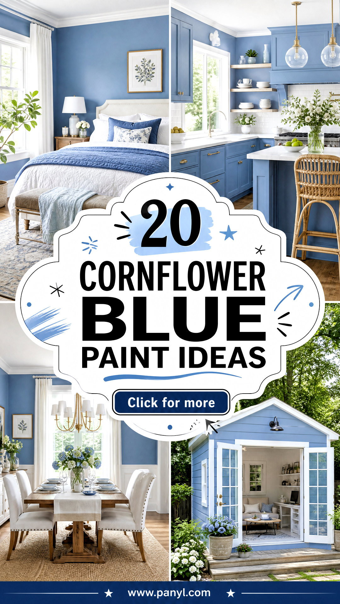 20 Cornflower Blue Paint Ideas for Serene Airy Home Interiors - 20 Cornflower Blue Paint Ideas for Serene, Airy Home Interiors
