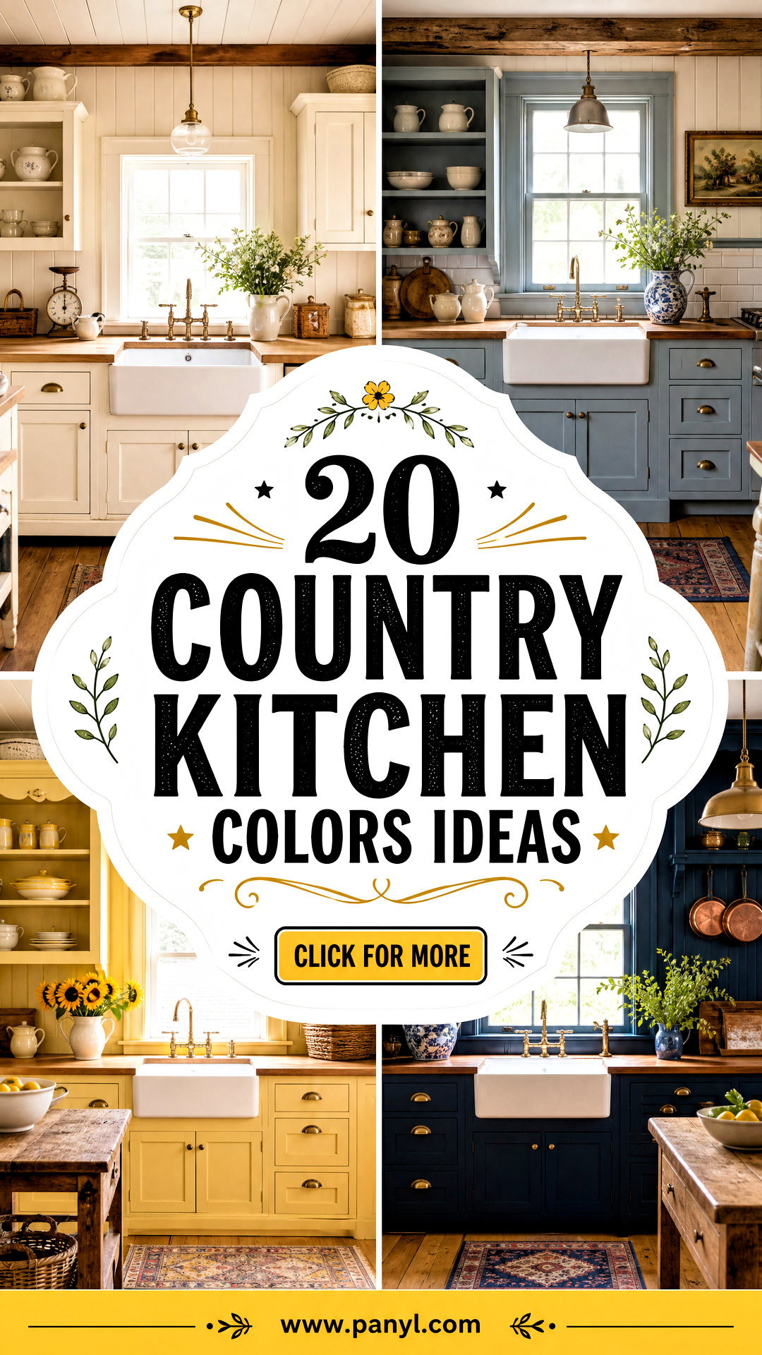 20 Country Kitchen Colors for a Warm and Charming Rustic Refresh - 20 Country Kitchen Colors for a Warm and Charming Rustic Refresh