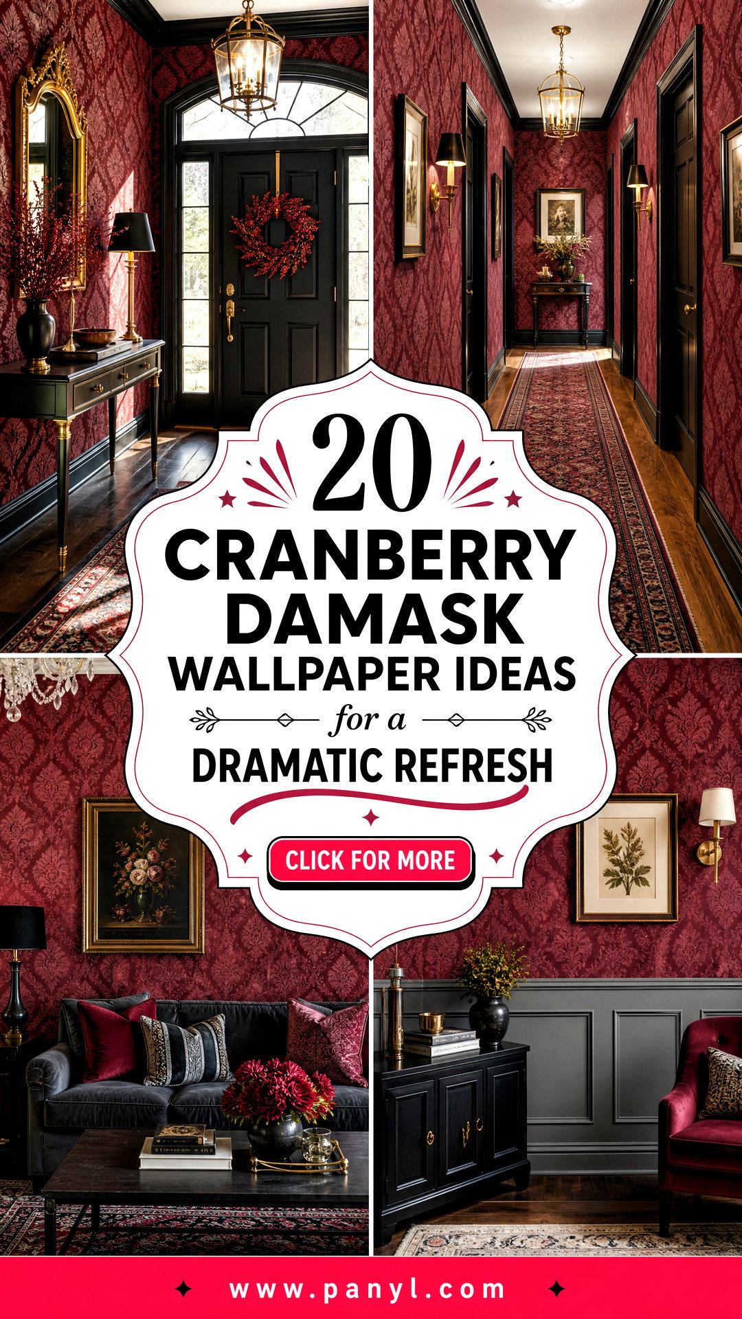 20 Cranberry Damask Wallpaper Ideas for a Dramatic Refresh - 20 Cranberry Damask Wallpaper Ideas for a Dramatic Refresh