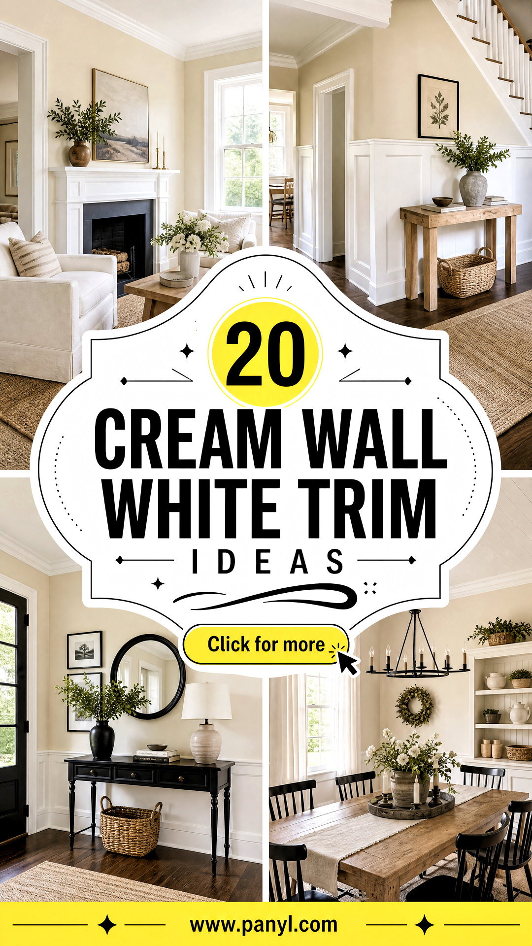 20 Cream Wall White Trim Ideas for a Timeless Home Look - 20 Cream Wall White Trim Ideas for a Timeless Home Look