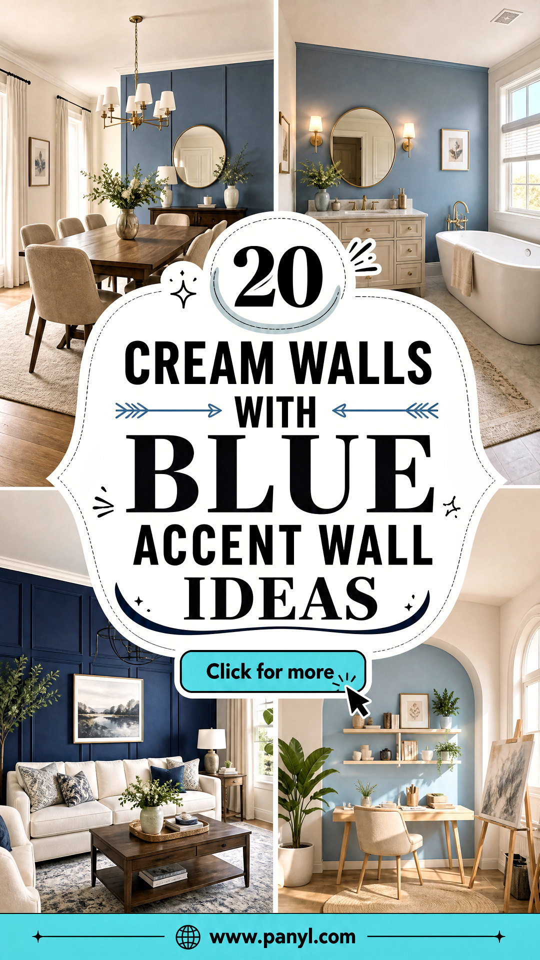 20 Cream Walls With Blue Accent Wall Ideas for Calm Homes - 20 Cream Walls With Blue Accent Wall Ideas for Calm Homes