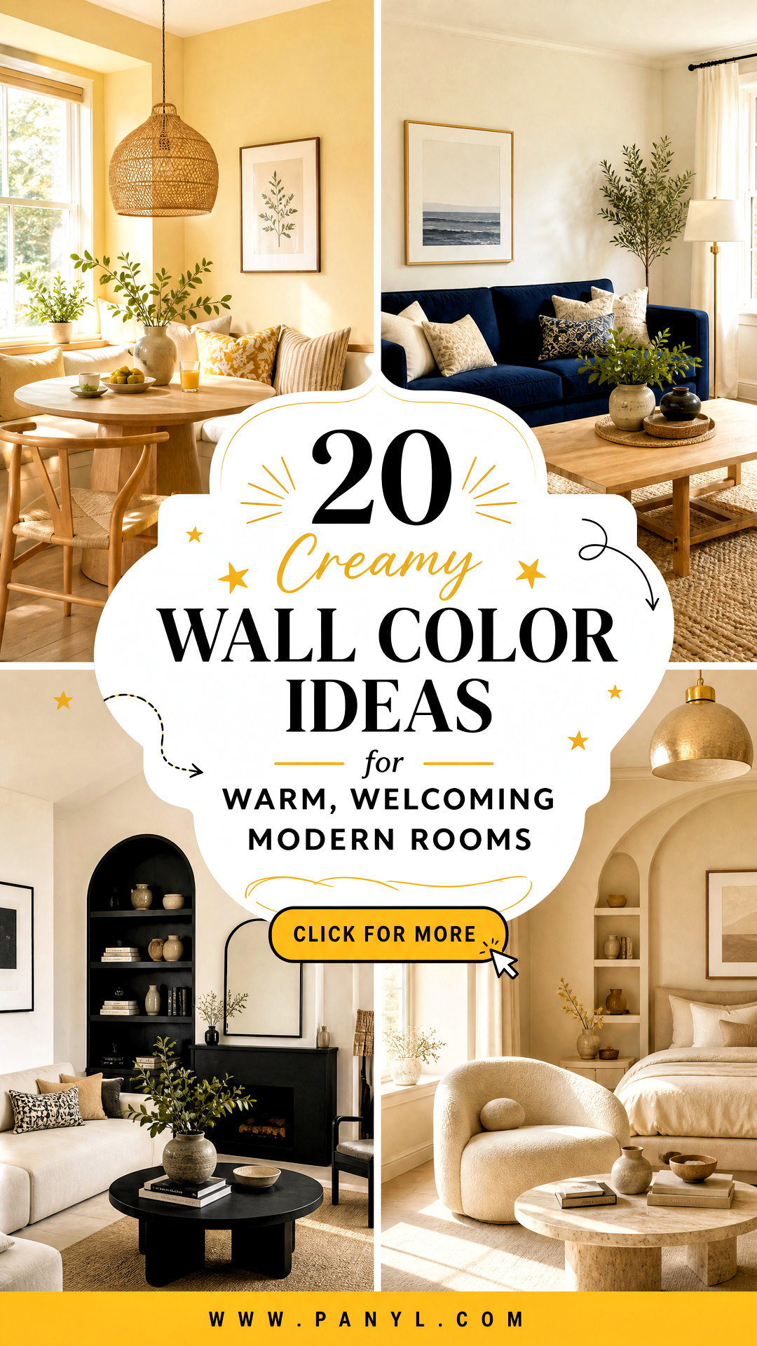 20 Creamy Wall Color Ideas for Warm Welcoming Modern Rooms - 20 Creamy Wall Color Ideas for Warm, Welcoming Modern Rooms