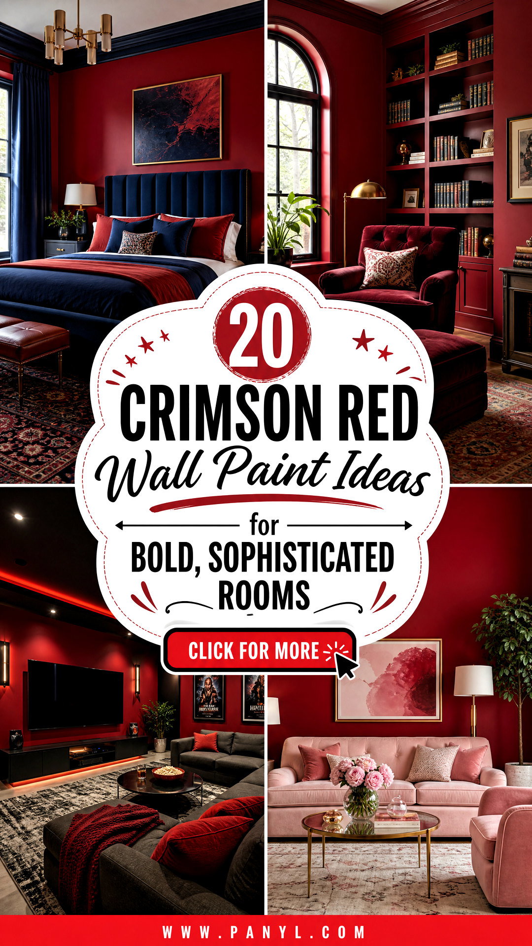 20 Crimson Red Wall Paint Ideas for Bold Sophisticated Rooms - 20 Crimson Red Wall Paint Ideas for Bold, Sophisticated Rooms