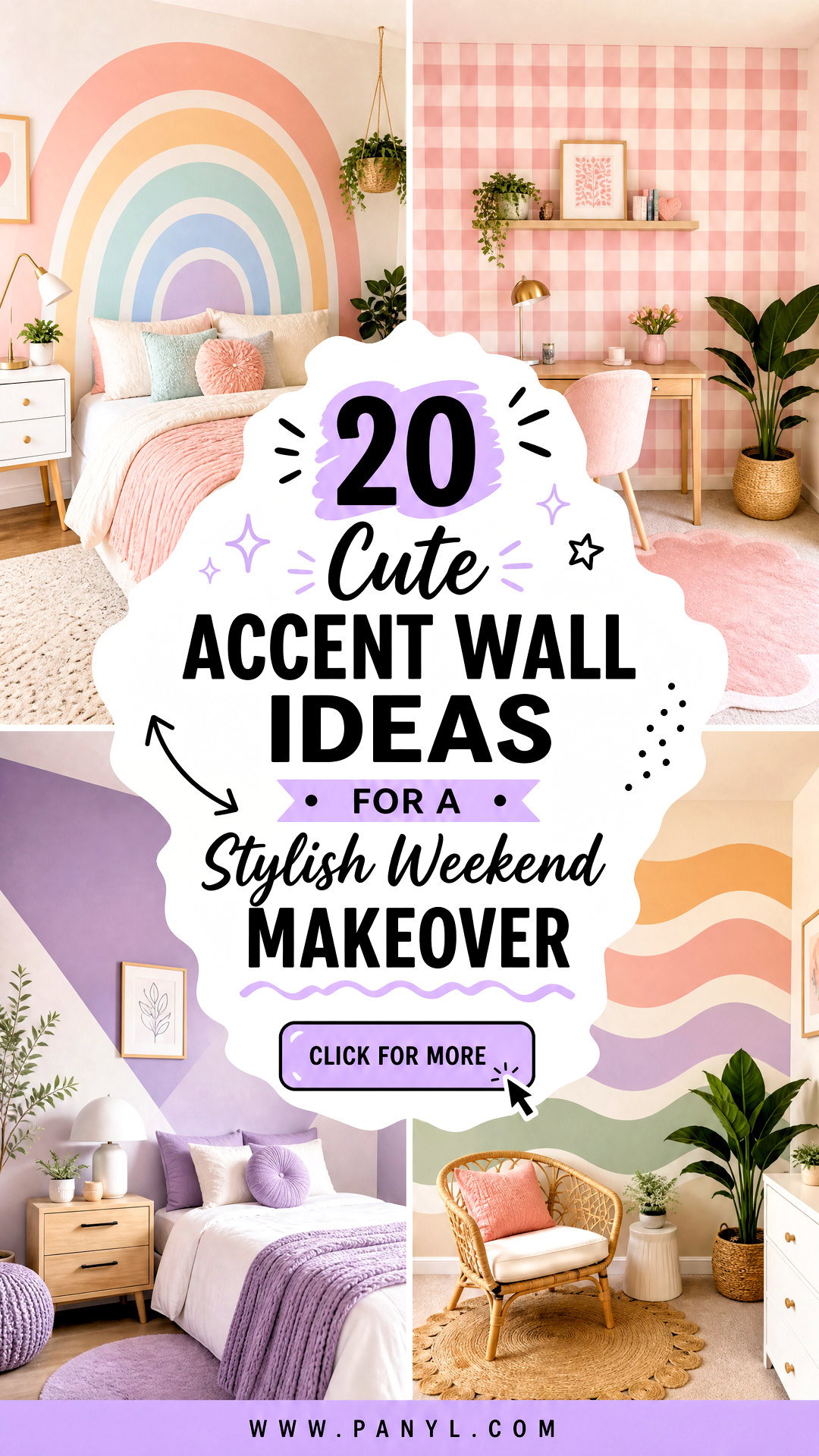 20 Cute Accent Wall Ideas for a Stylish Weekend Makeover - 20 Cute Accent Wall Ideas for a Stylish Weekend Makeover