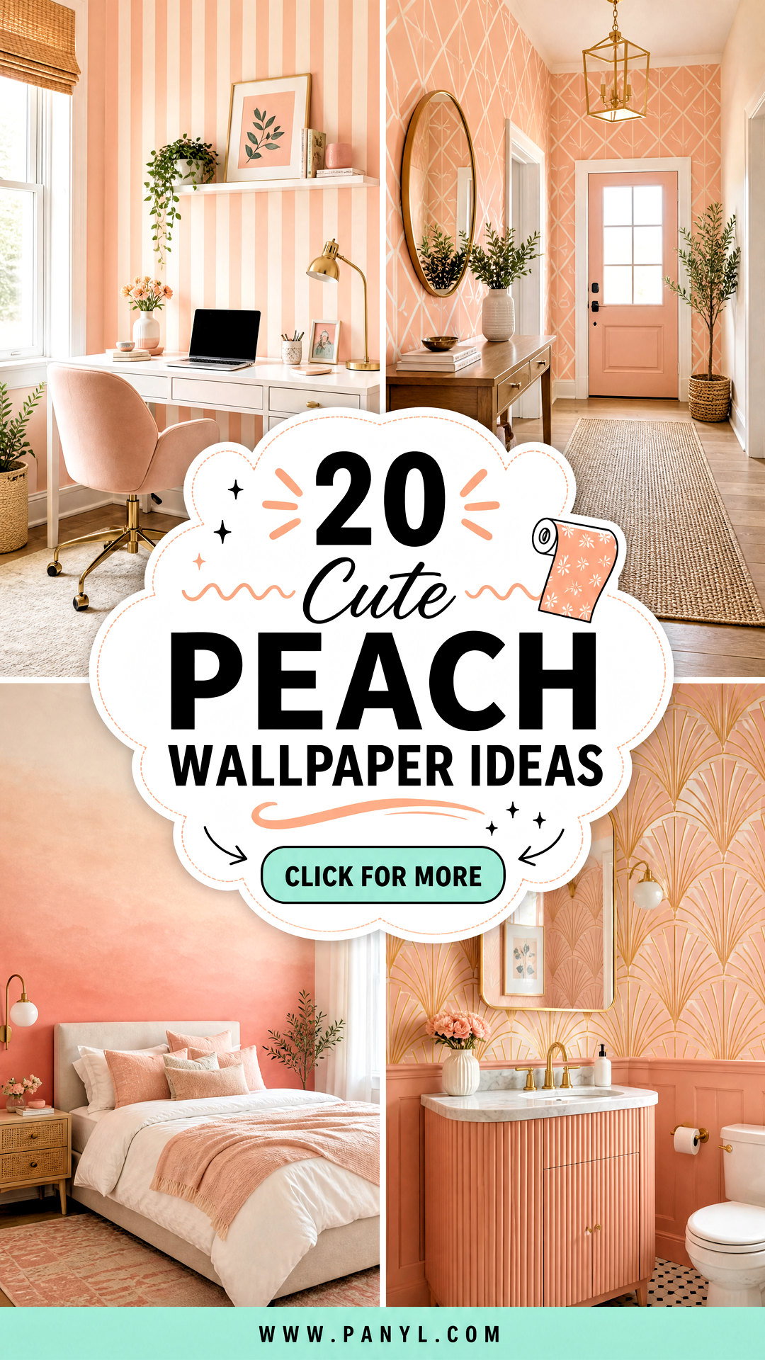 20 Cute Peach Wallpaper Ideas for a Soft Sunny Makeover - 20 Cute Peach Wallpaper Ideas for a Soft, Sunny Makeover