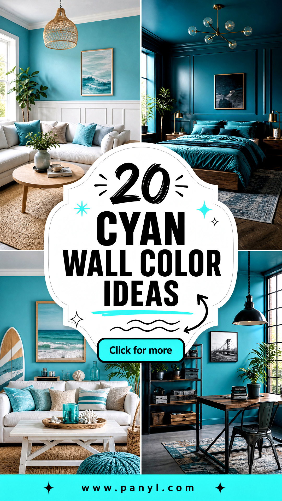 20 Cyan Wall Color Ideas for Bright Modern Rooms That Pop - 20 Cyan Wall Color Ideas for Bright, Modern Rooms That Pop