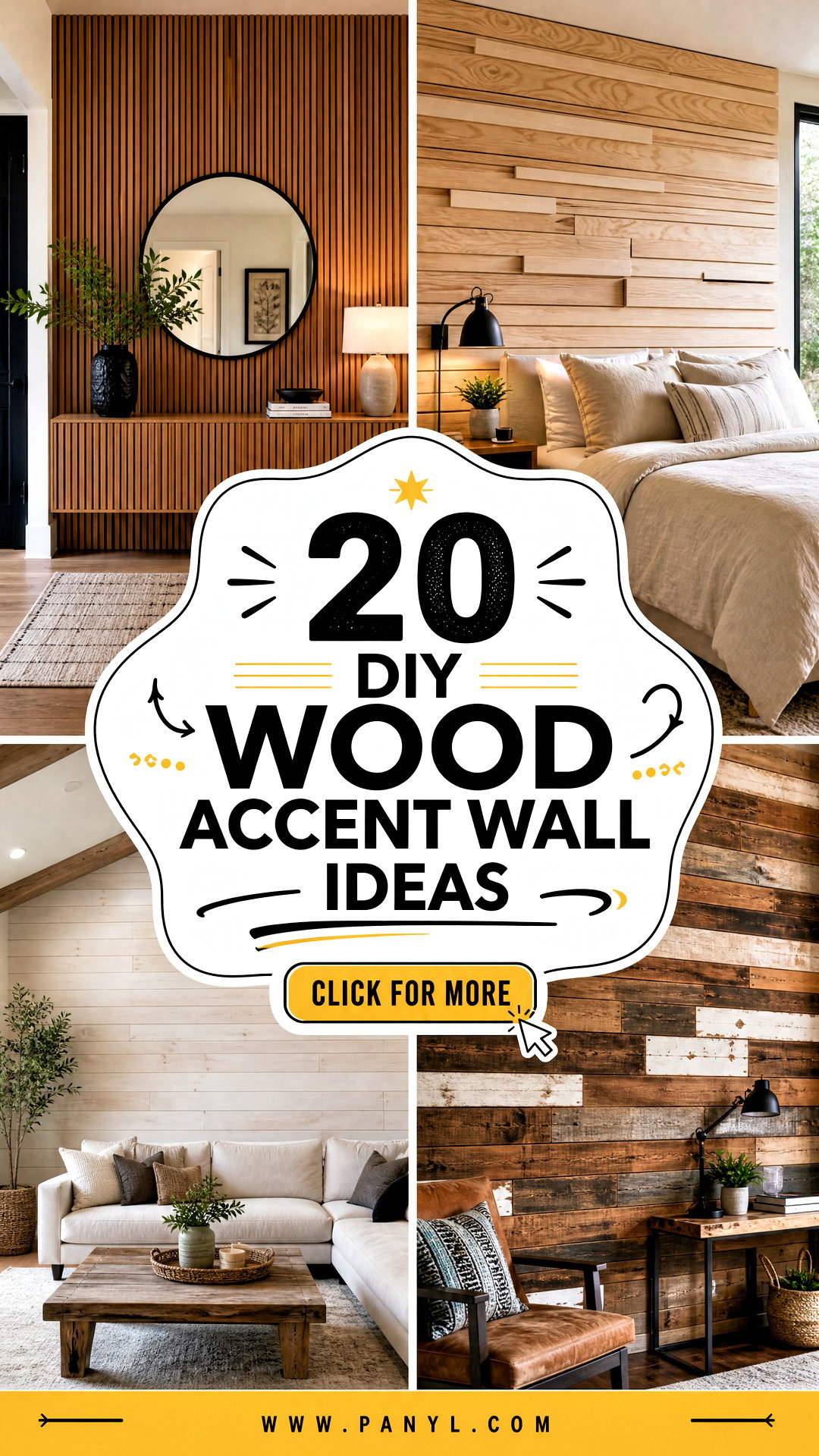 20 DIY Wood Accent Wall Ideas for a Warm Custom Home Look - 20 DIY Wood Accent Wall Ideas for a Warm, Custom Home Look