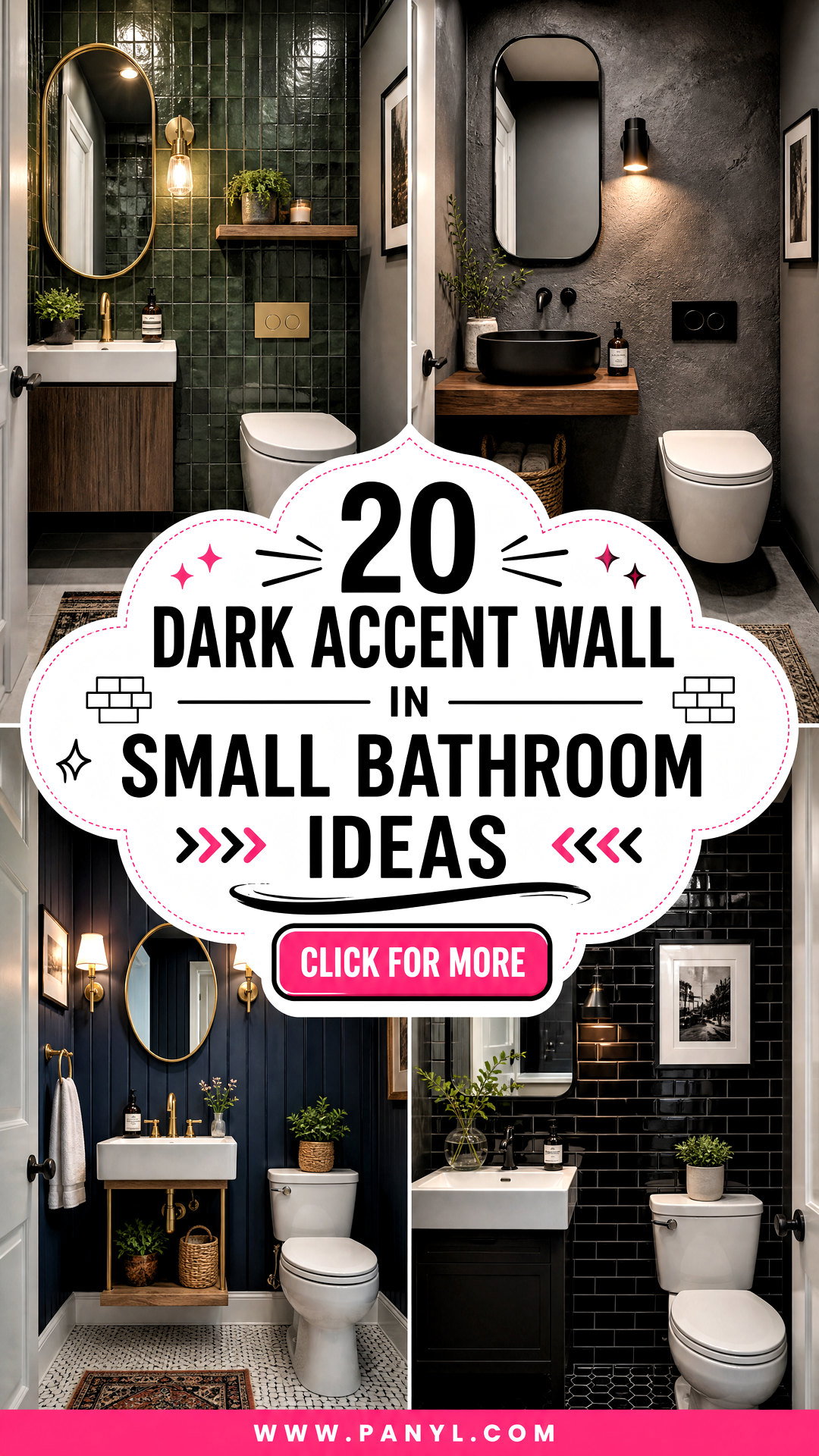 20 Dark Accent Wall in Small Bathroom Ideas for Big Style - 20 Dark Accent Wall in Small Bathroom Ideas for Big Style