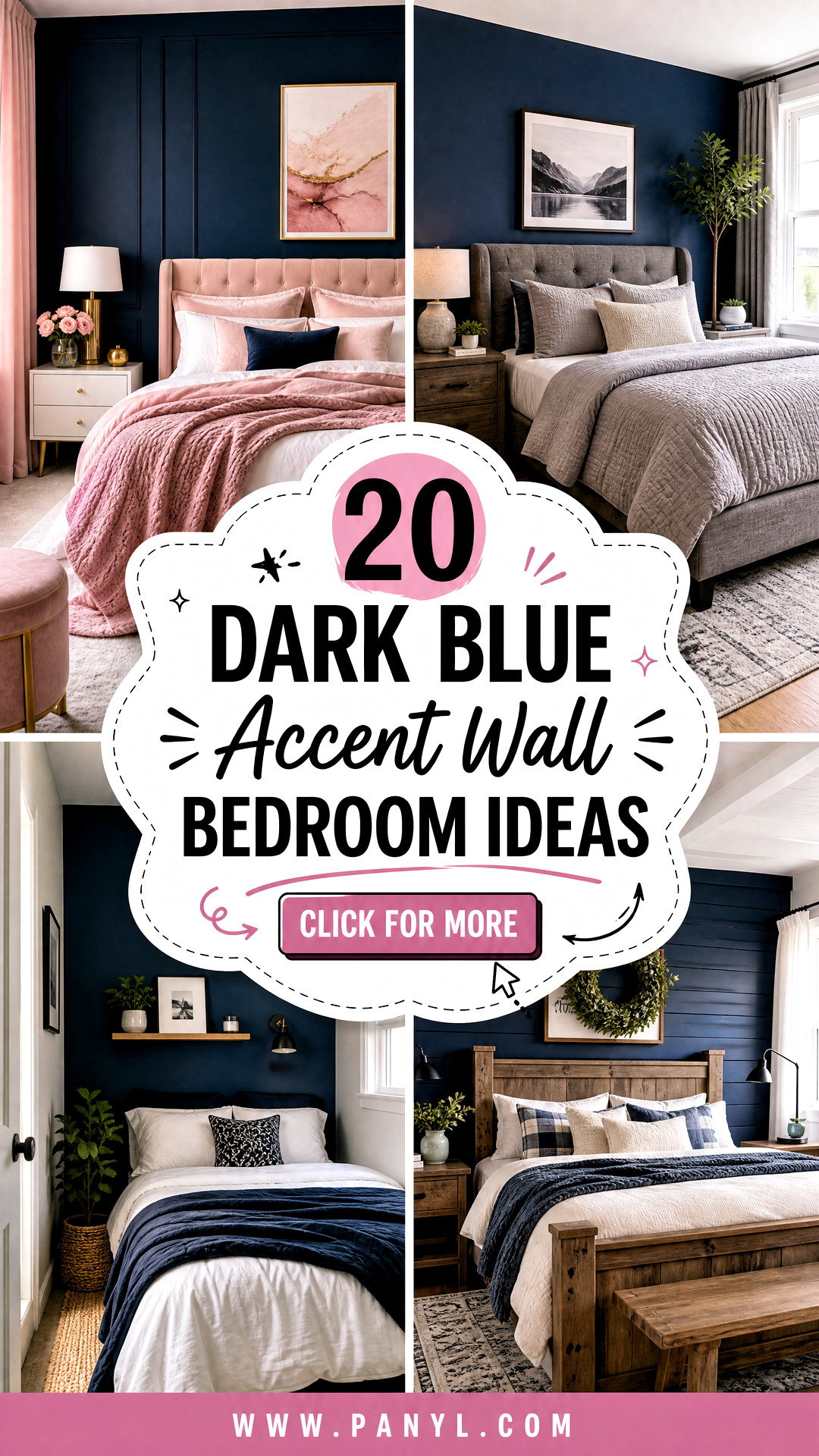 20 Dark Blue Accent Wall Bedroom Ideas for a Cozy Modern Retreat - 20 Dark Blue Accent Wall Bedroom Ideas for a Cozy Modern Retreat