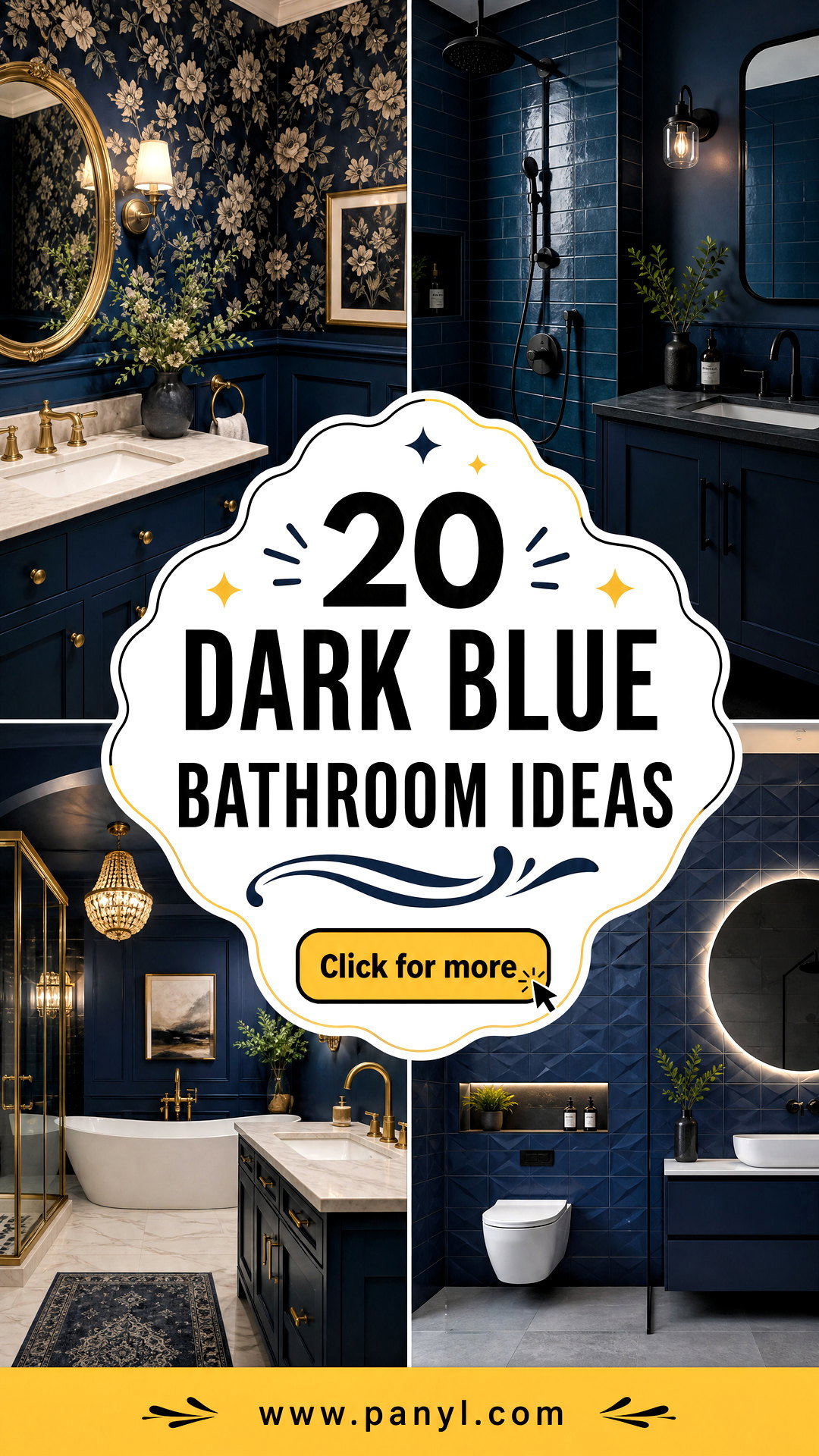 20 Dark Blue Bathroom Ideas for a Bold Spa-Like Escape - 20 Dark Blue Bathroom Ideas for a Bold, Spa-Like Escape
