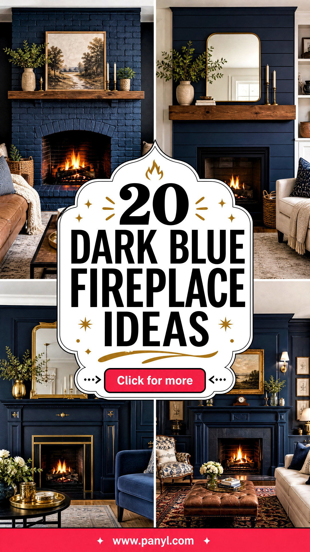 20 Dark Blue Fireplace Ideas for a Cozy Striking Focal Point - 20 Dark Blue Fireplace Ideas for a Cozy, Striking Focal Point