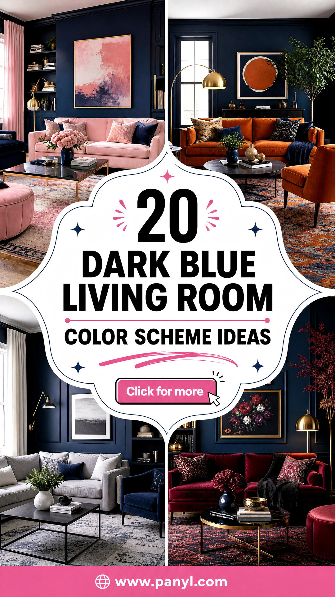 20 Dark Blue Living Room Color Scheme Ideas for a Polished Home - 20 Dark Blue Living Room Color Scheme Ideas for a Polished Home