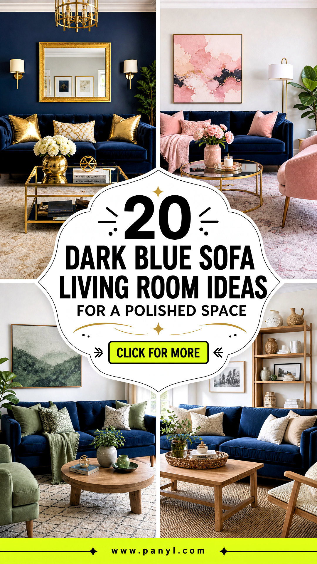 20 Dark Blue Sofa Living Room Ideas for a Polished Space - 20 Dark Blue Sofa Living Room Ideas for a Polished Space