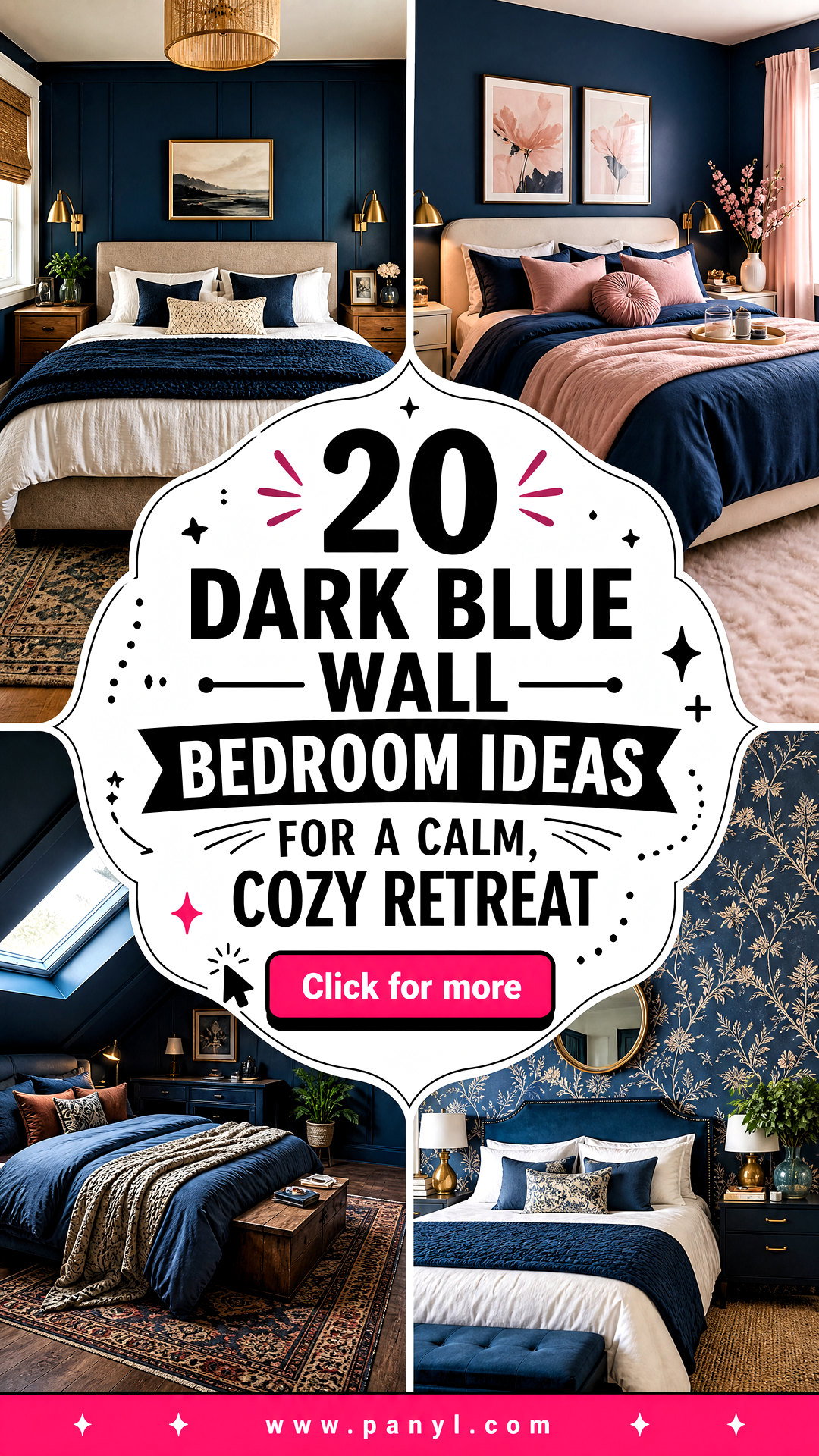 20 Dark Blue Wall Bedroom Ideas for a Calm Cozy Retreat - 20 Dark Blue Wall Bedroom Ideas for a Calm, Cozy Retreat