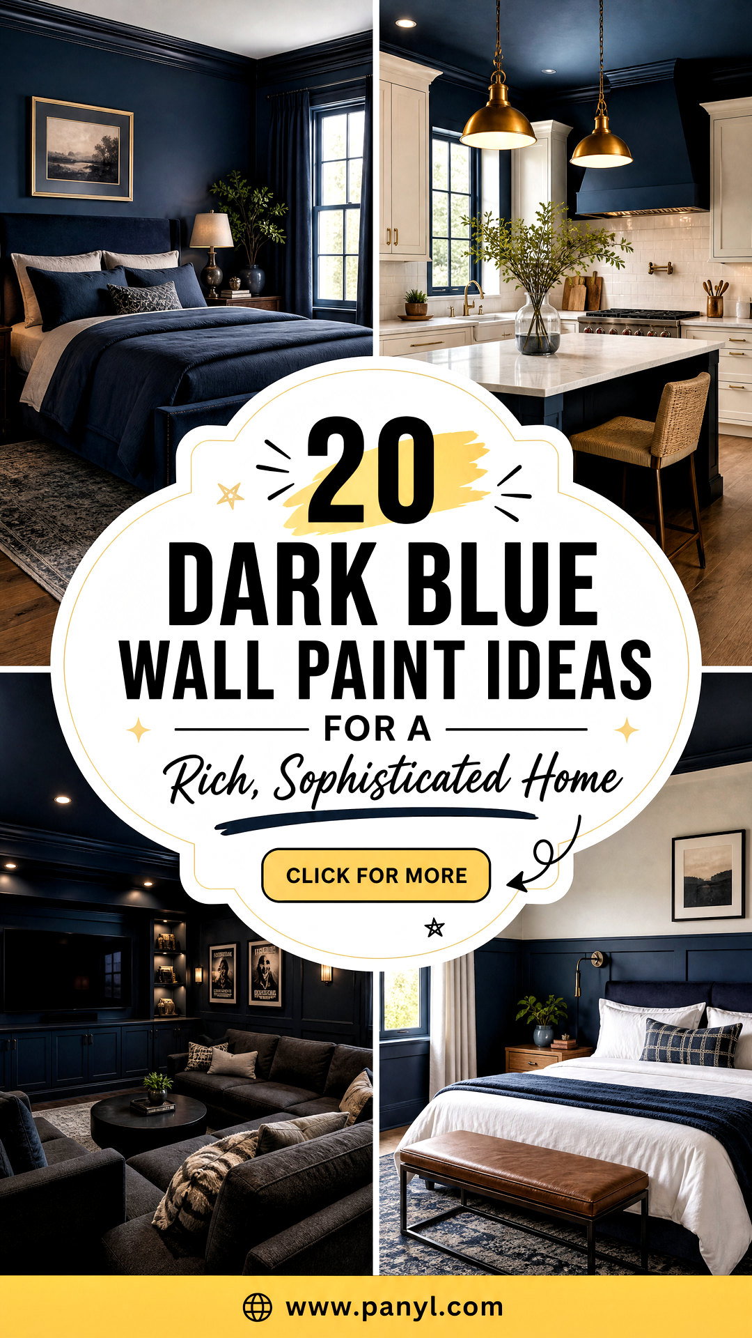20 Dark Blue Wall Paint Ideas for a Rich Sophisticated Home - 20 Dark Blue Wall Paint Ideas for a Rich, Sophisticated Home