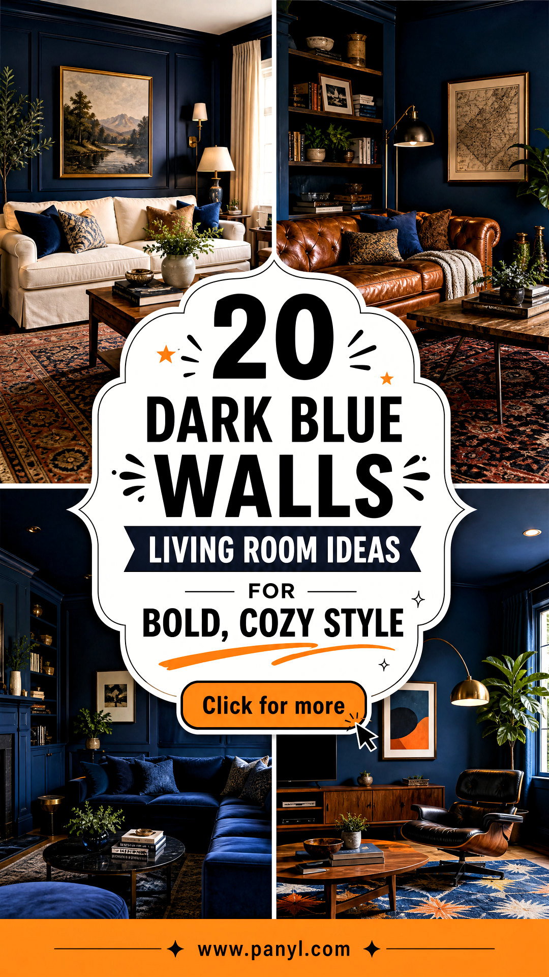 20 Dark Blue Walls Living Room Ideas for Bold Cozy Style - 20 Dark Blue Walls Living Room Ideas for Bold, Cozy Style