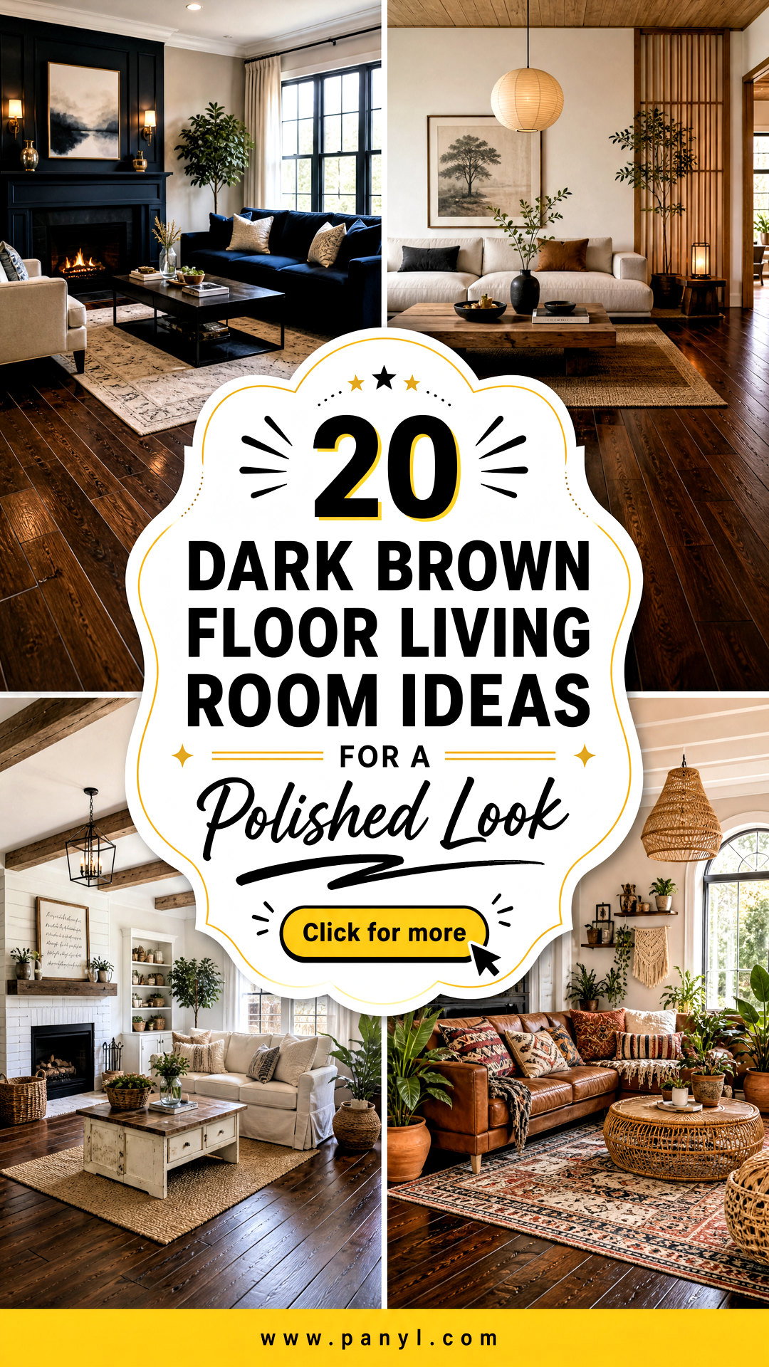 20 Dark Brown Floor Living Room Ideas for a Polished Look - 20 Dark Brown Floor Living Room Ideas for a Polished Look