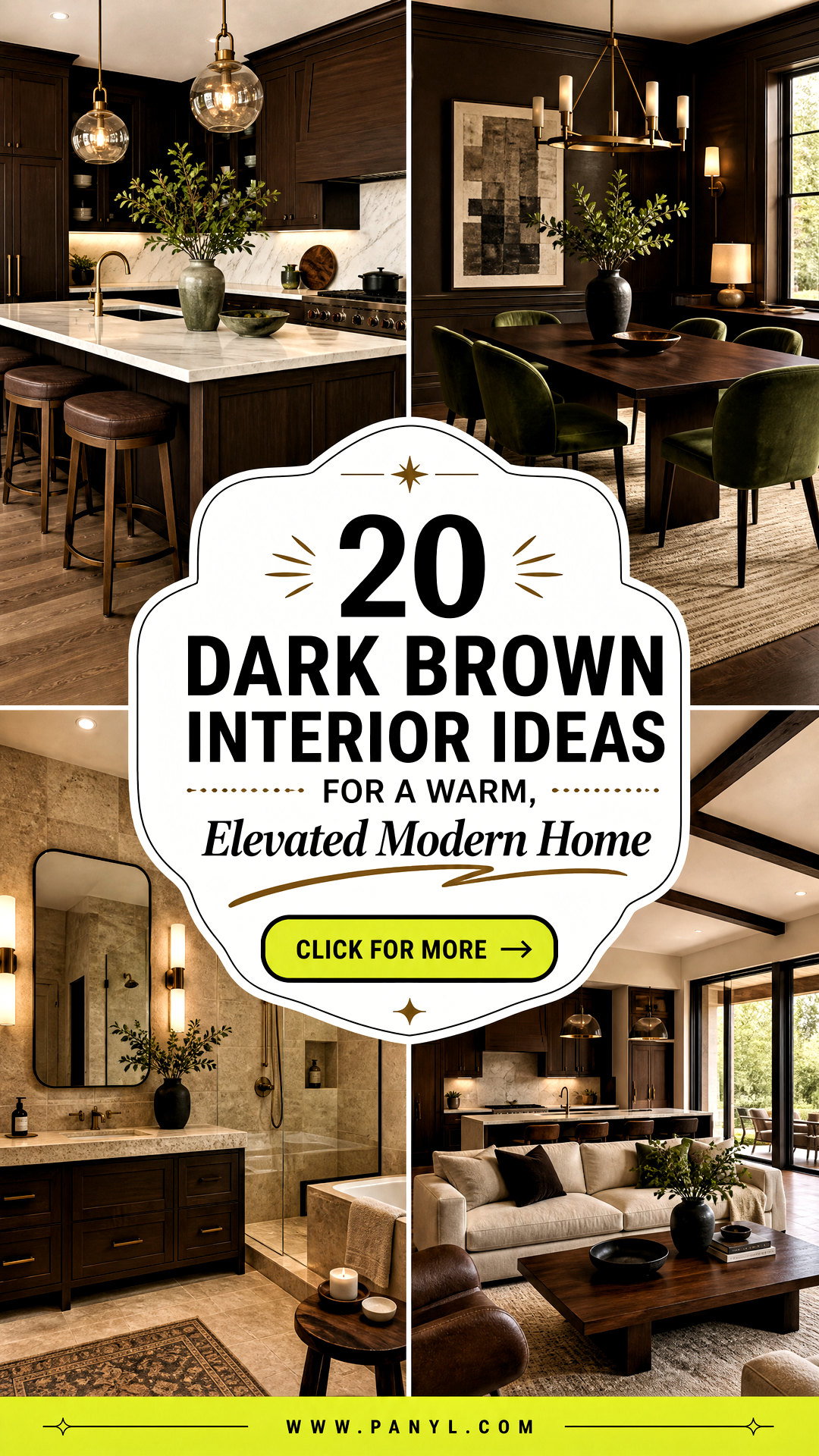20 Dark Brown Interior Ideas for a Warm Elevated Modern Home - 20 Dark Brown Interior Ideas for a Warm, Elevated Modern Home