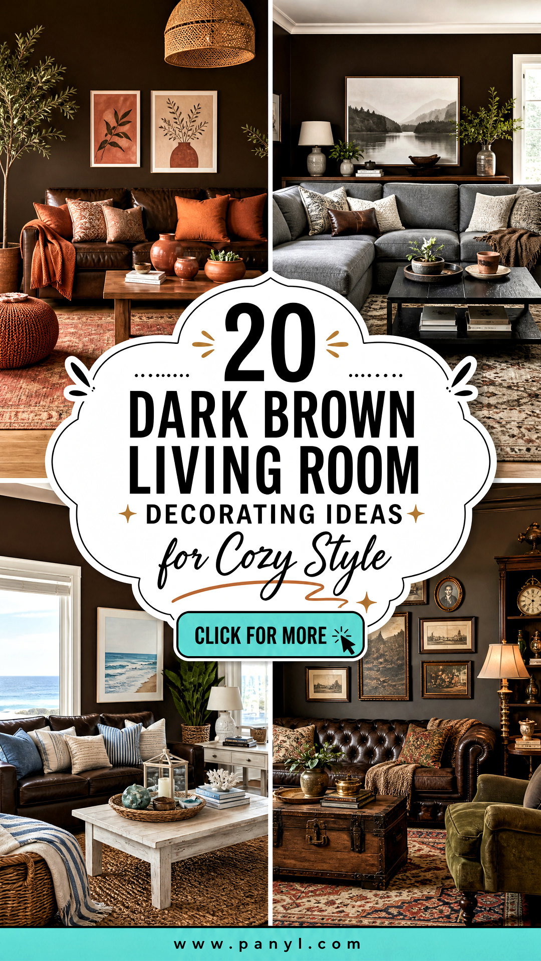 20 Dark Brown Living Room Decorating Ideas for Cozy Style - 20 Dark Brown Living Room Decorating Ideas for Cozy Style