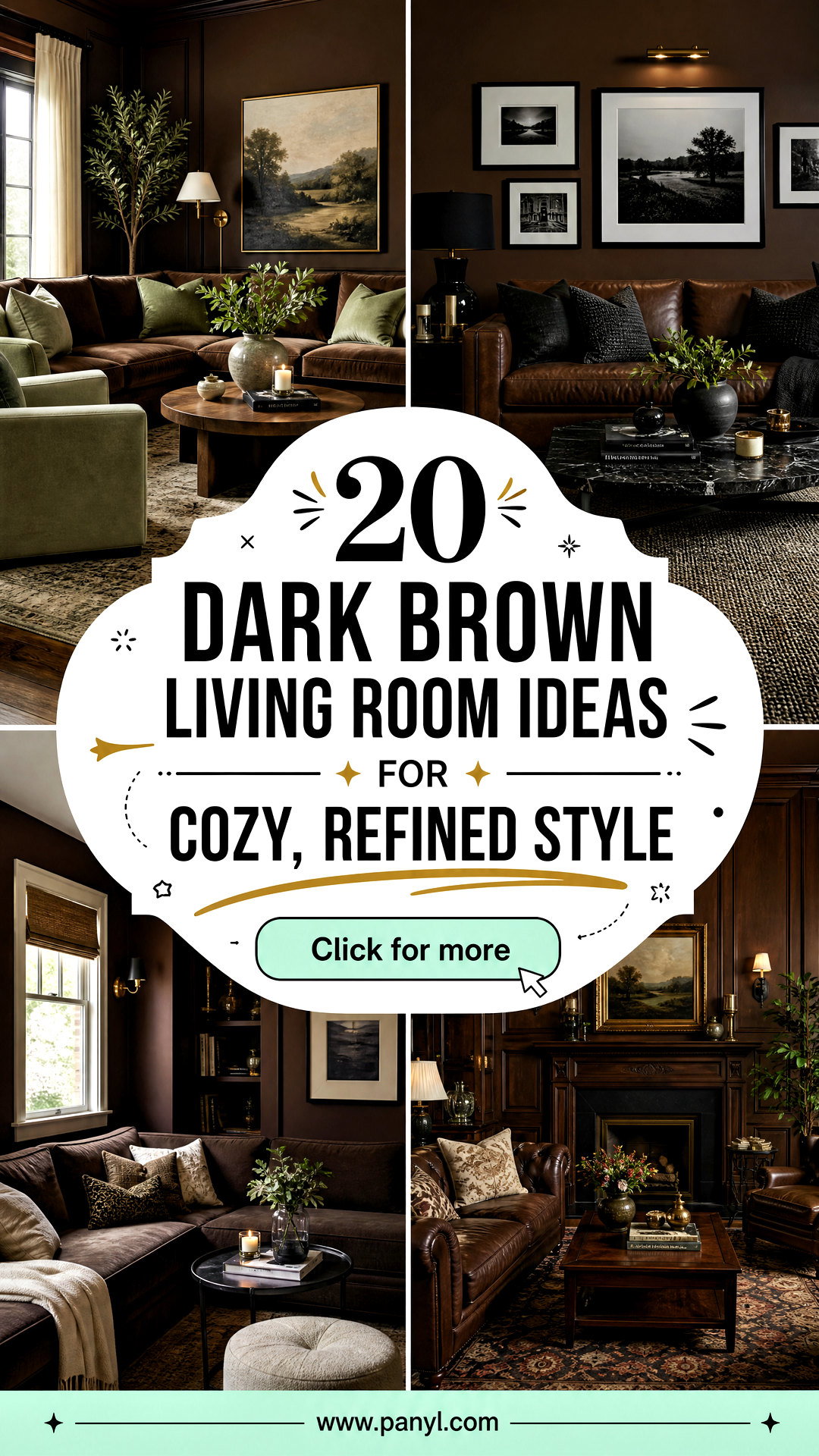 20 Dark Brown Living Room Ideas for Cozy Refined Style - 20 Dark Brown Living Room Ideas for Cozy, Refined Style