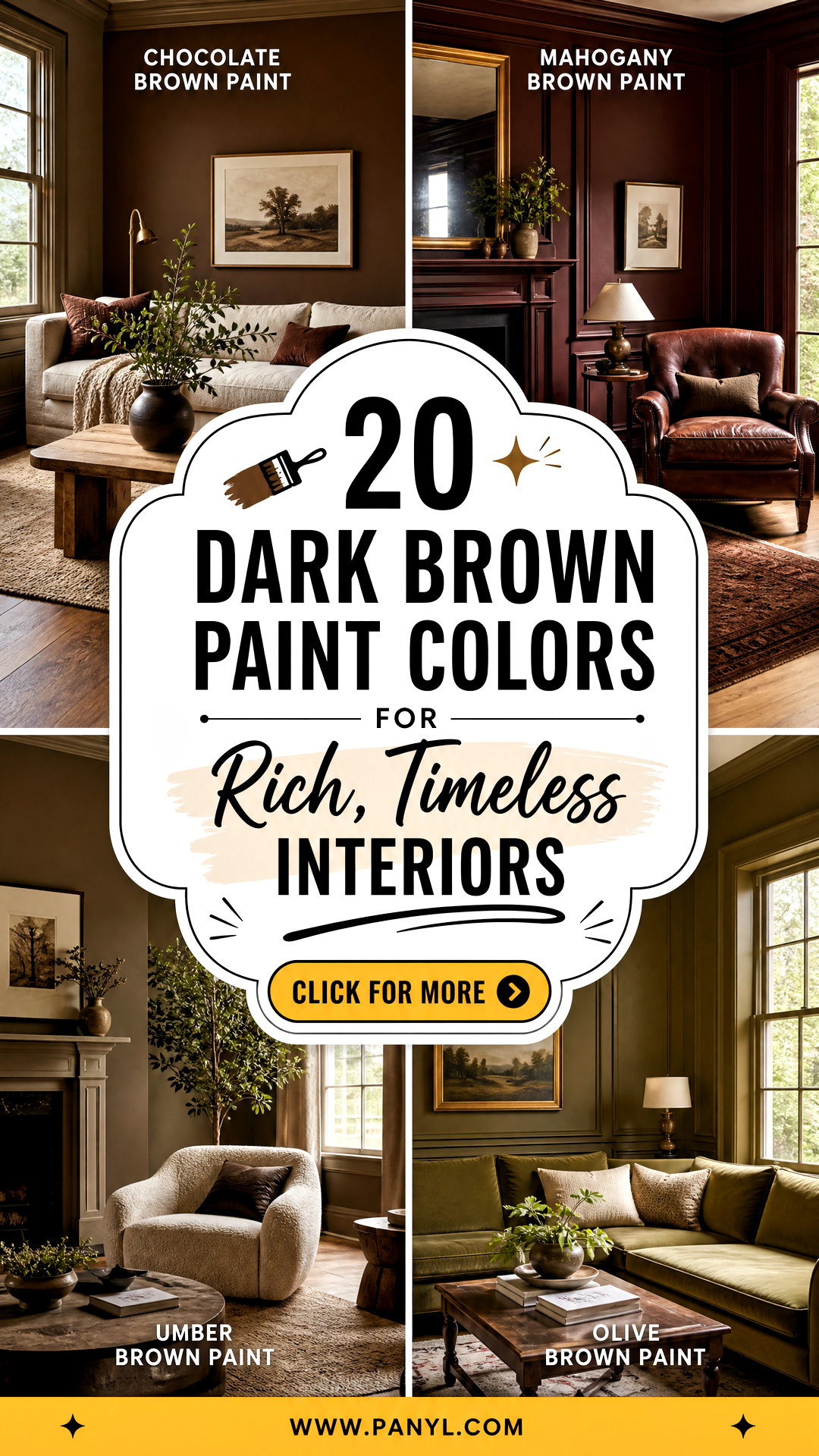 20 Dark Brown Paint Colors for Rich Timeless Interiors - 20 Dark Brown Paint Colors for Rich, Timeless Interiors