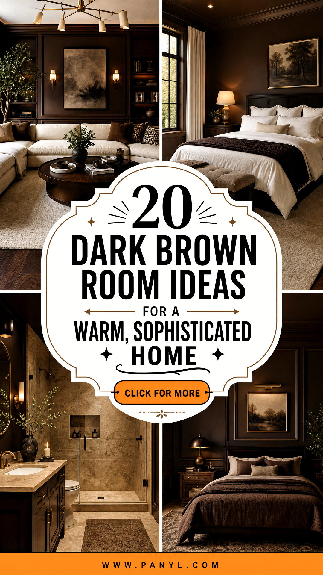 20 Dark Brown Room Ideas for a Warm Sophisticated Home - 20 Dark Brown Room Ideas for a Warm, Sophisticated Home