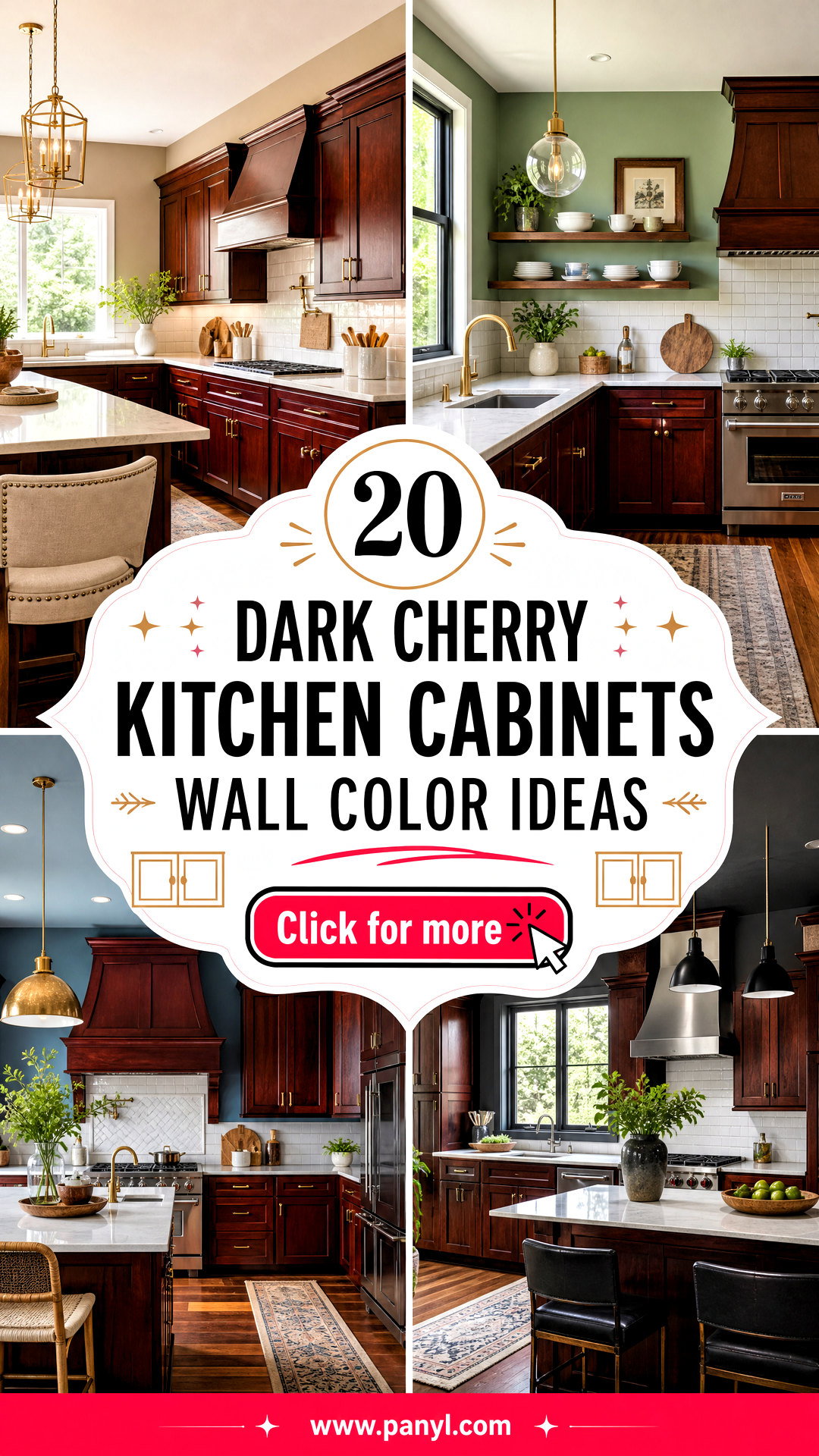 20 Dark Cherry Kitchen Cabinets Wall Color Ideas That Work - 20 Dark Cherry Kitchen Cabinets Wall Color Ideas That Work
