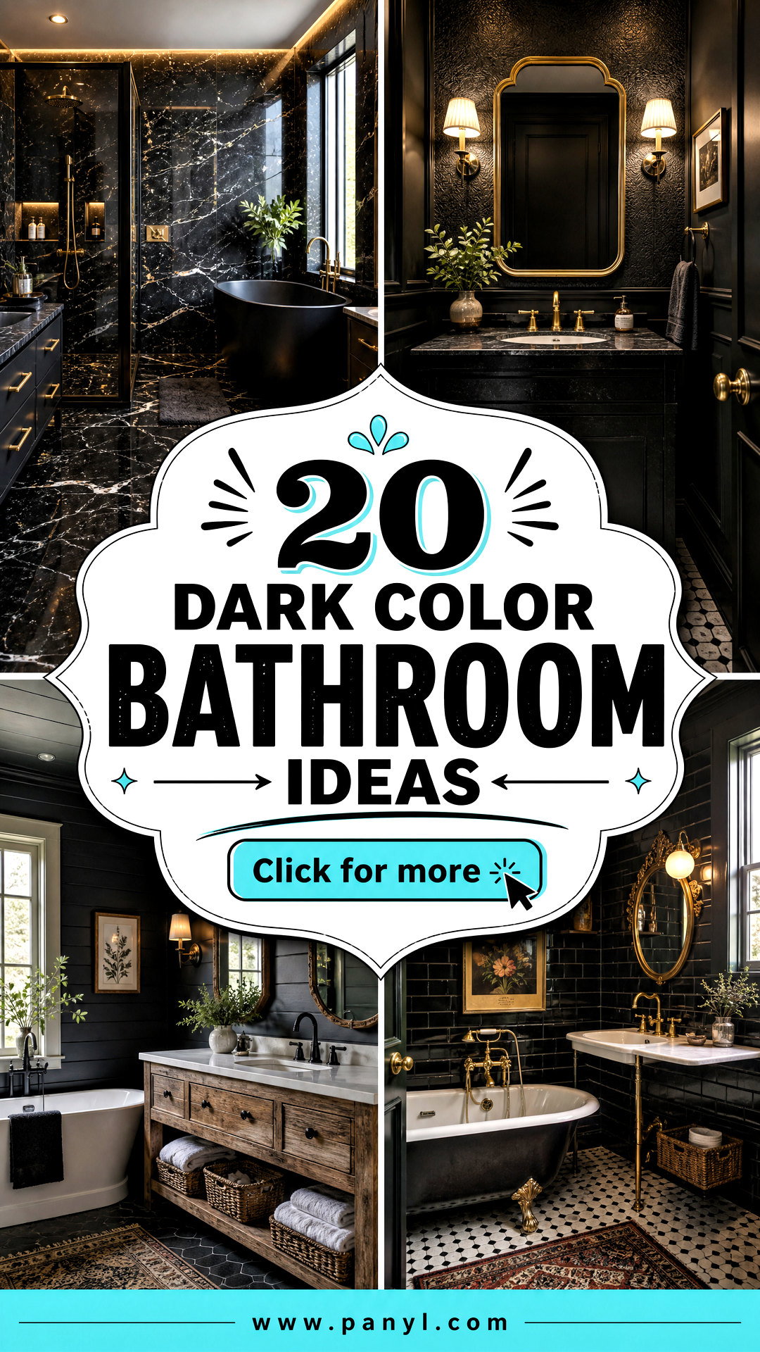 20 Dark Color Bathroom Ideas for a Moody Spa-Like Escape - 20 Dark Color Bathroom Ideas for a Moody, Spa-Like Escape